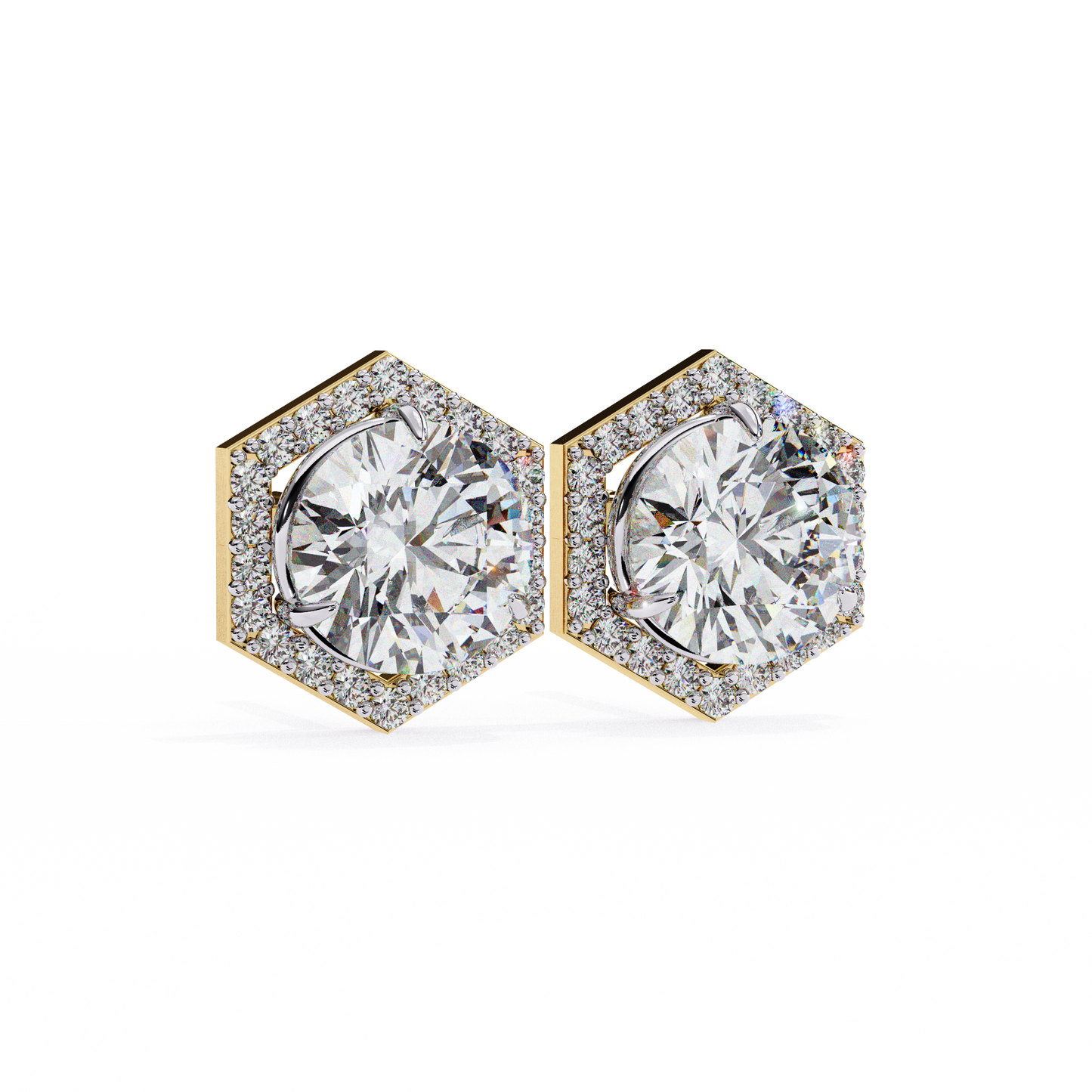 Hexa Glow 2.10 Ct Round Lab grown Diamond Earrings