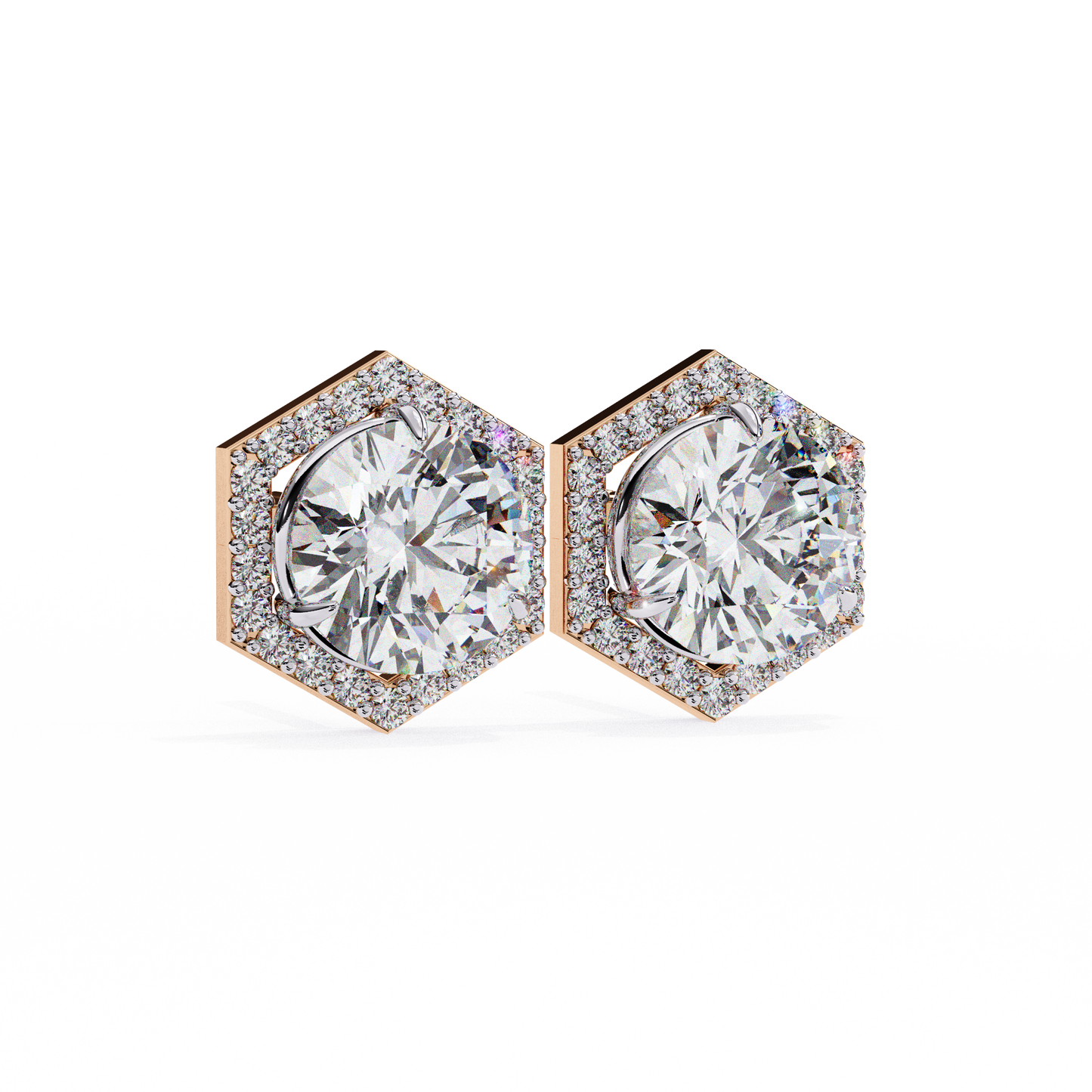 Hexa Glow 2.10 Ct Round Lab grown Diamond Earrings