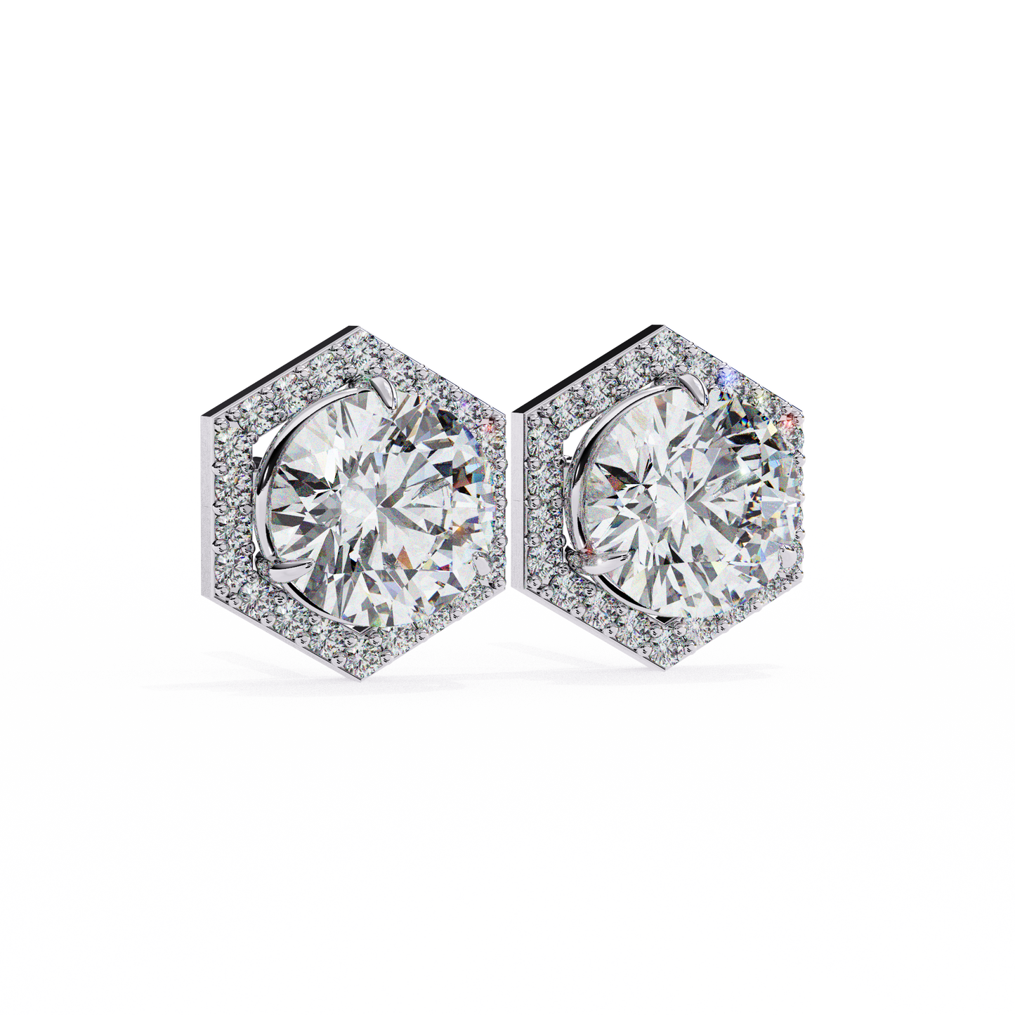 Hexa Glow 2.10 Ct Round Lab grown Diamond Earrings