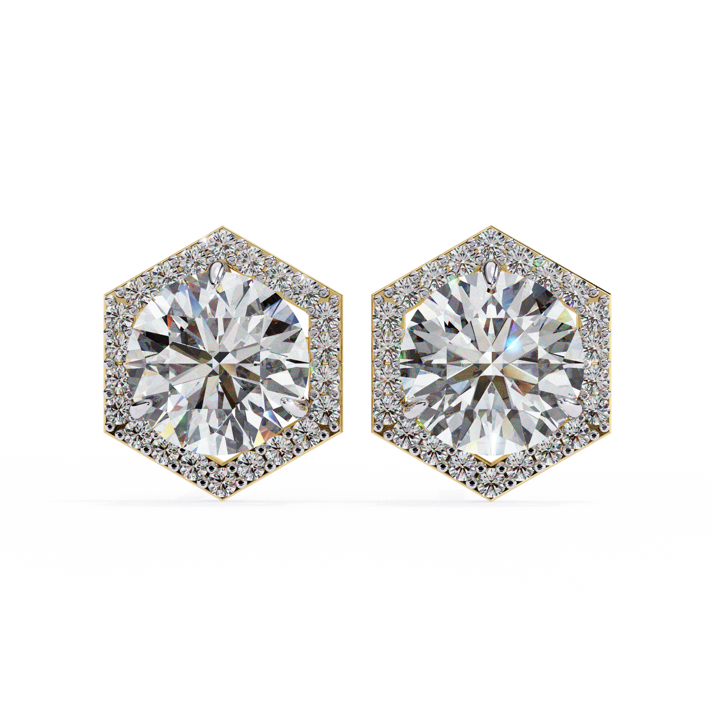 Hexa Glow 2.10 Ct Round Lab grown Diamond Earrings