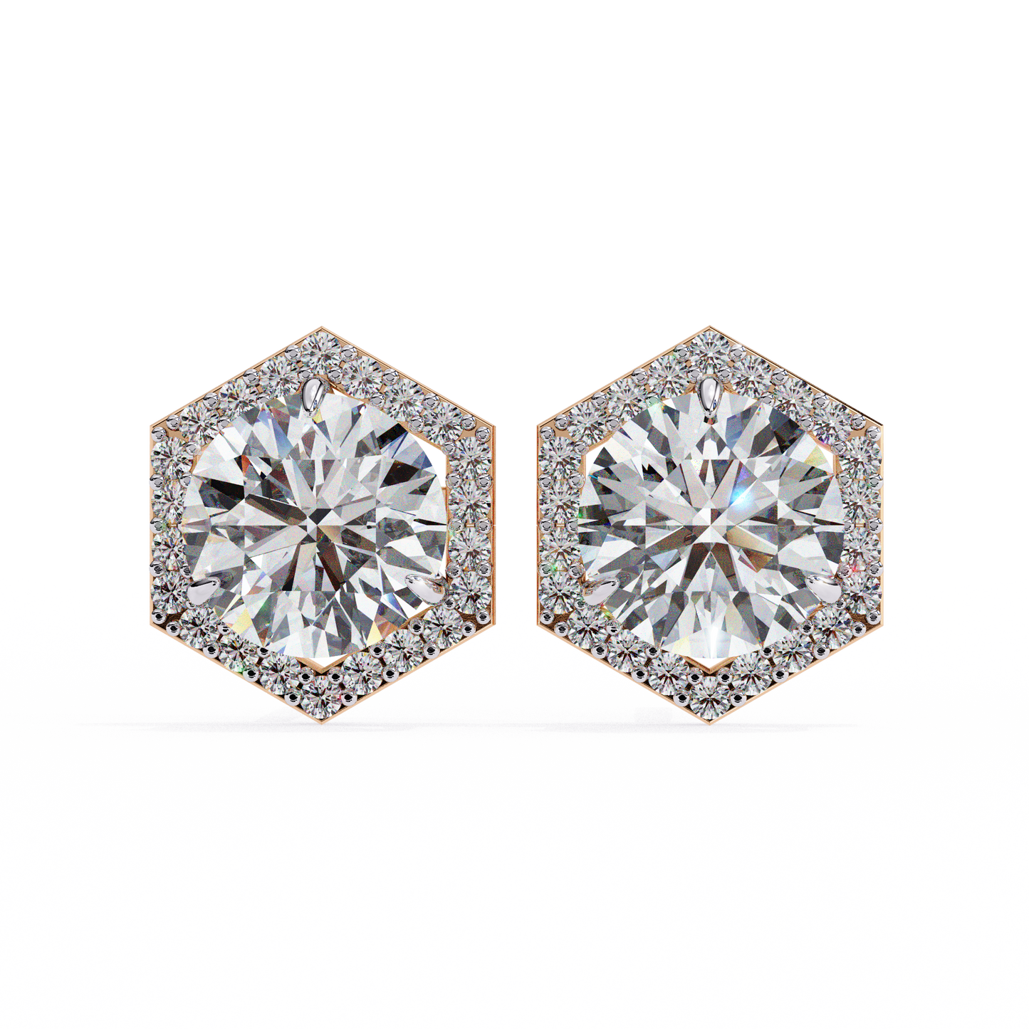 Hexa Glow 2.10 Ct Round Lab grown Diamond Earrings