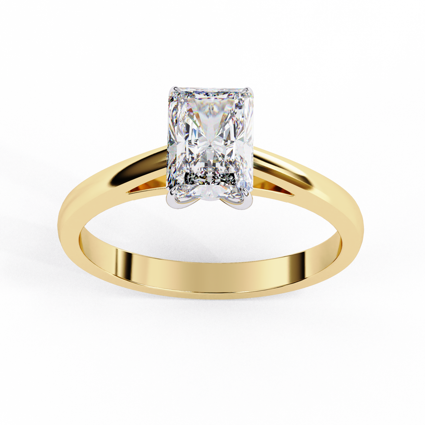 1.21 CT Radiant Effortless Solitaire Ring in Four Prong Setting, Lab-Grown Radiant-Cut Diamond Solitaire Ring in Rose Gold
