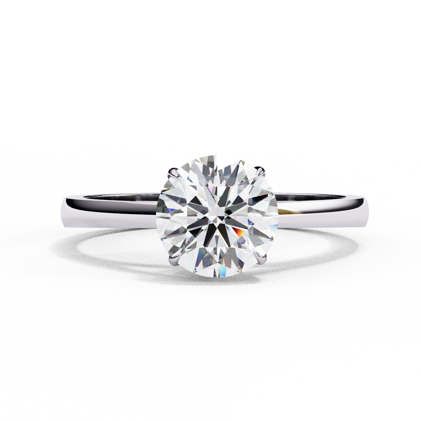 Lab-Grown Round Brilliant Diamond Solitaire Ring in Rose Gold, 1.30 CT Round Cut Diamond Ring