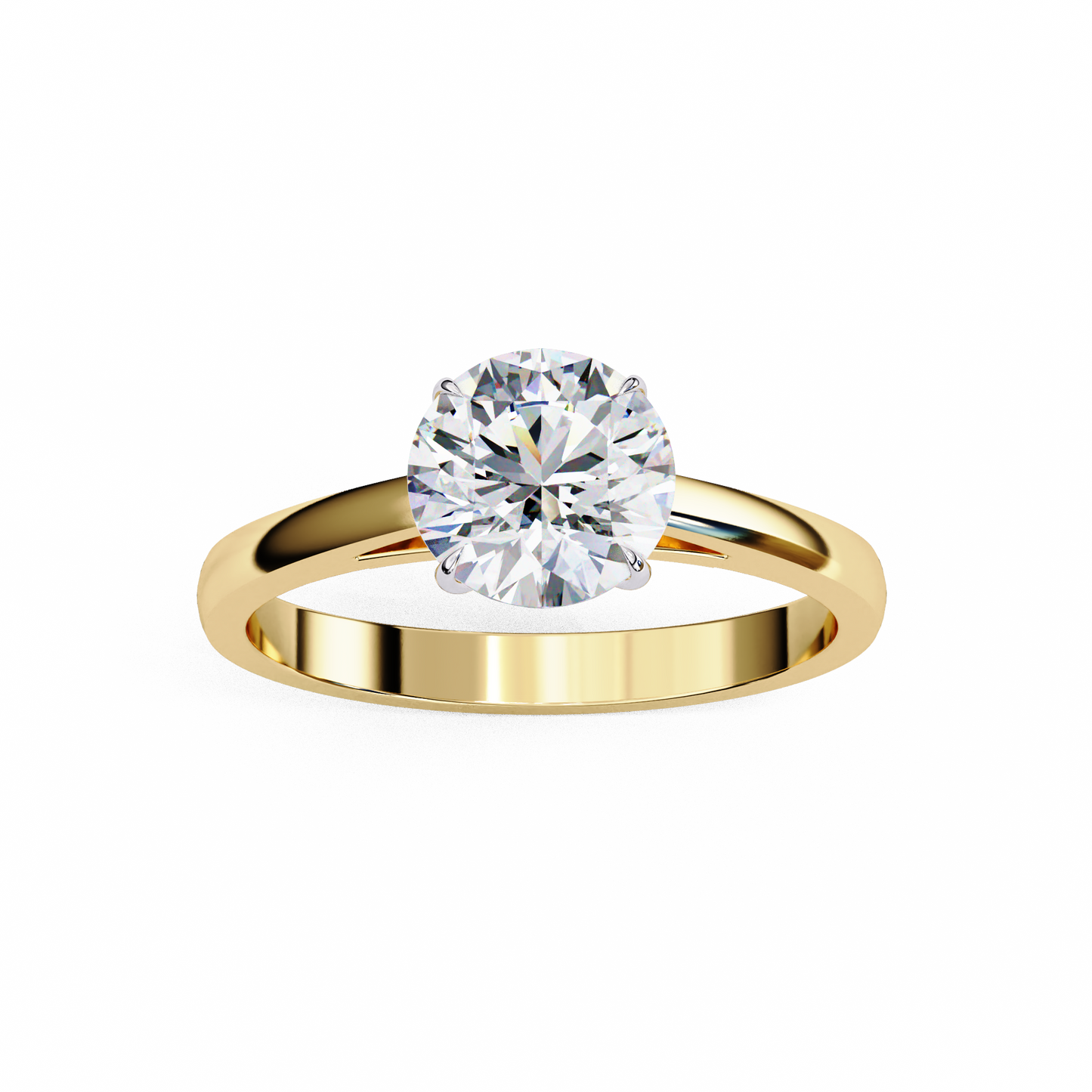 Lab-Grown Round Brilliant Diamond Solitaire Ring in Rose Gold, 1.30 CT Round Cut Diamond Ring