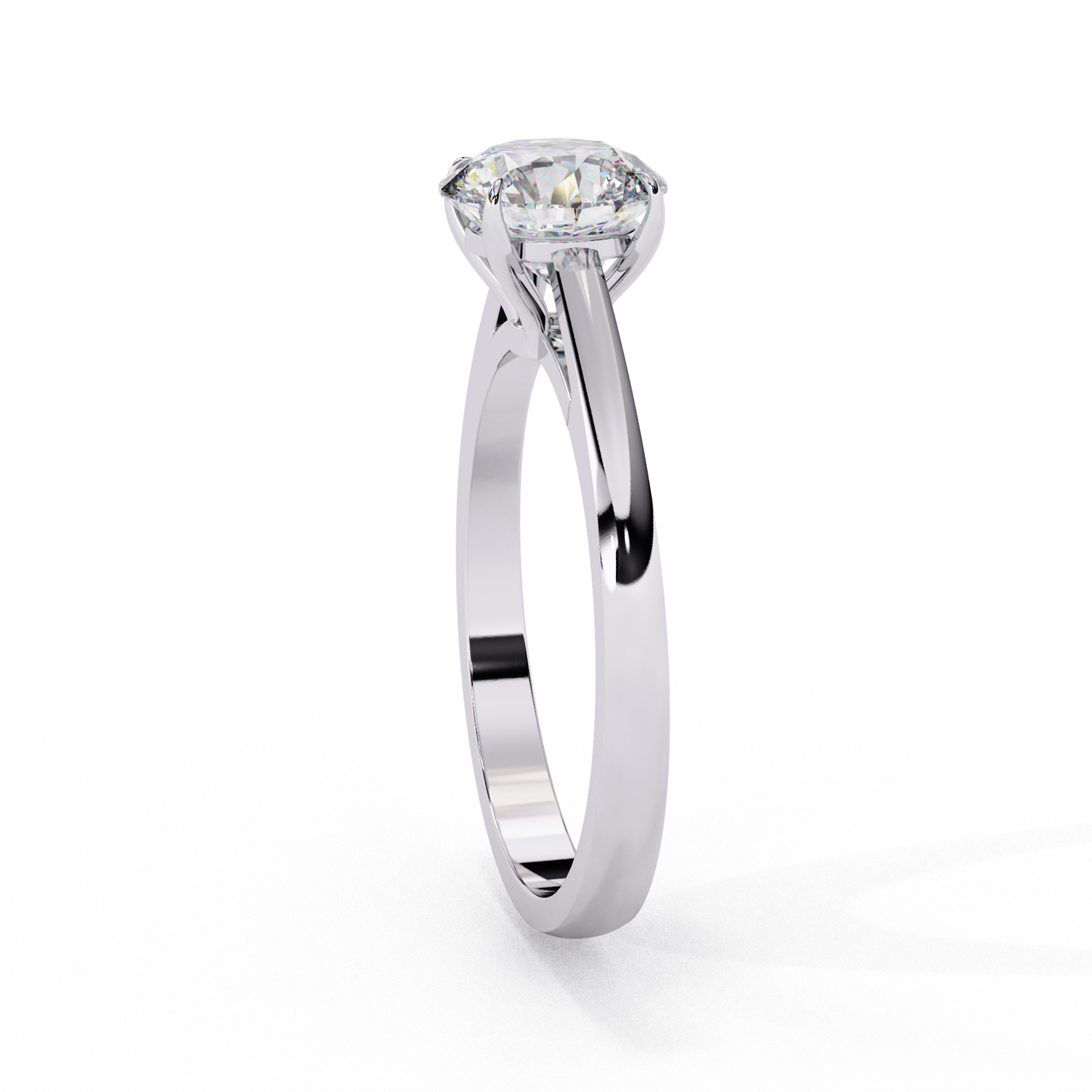 Lab-Grown Round Brilliant Diamond Solitaire Ring in Rose Gold, 1.30 CT Round Cut Diamond Ring