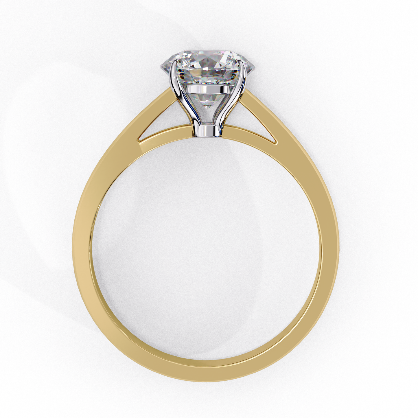Lab-Grown Round Brilliant Diamond Solitaire Ring in Rose Gold, 1.30 CT Round Cut Diamond Ring