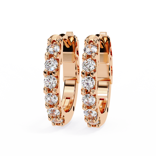 Classy 0.18 Ct Round Lab grown Diamond Hoop Earrings