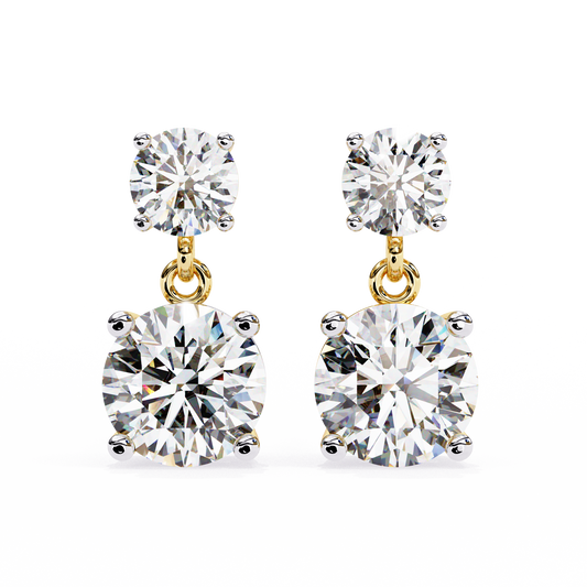 Modern Elegance – 3.73 CT Lab Grown Diamond Two-Stone Earrings