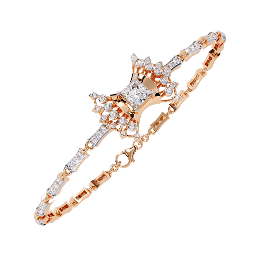 1.65 Ct Princess Bow Design Lab Grown Diamond Bracelet