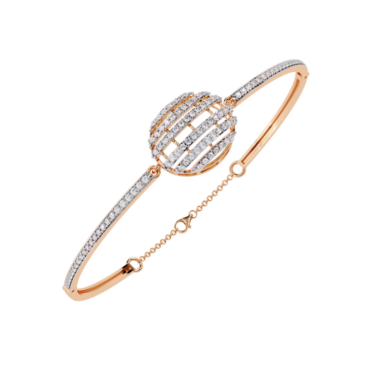 Luxury Radiant Sphere Lab grown Diamond Bangle Bracelet
