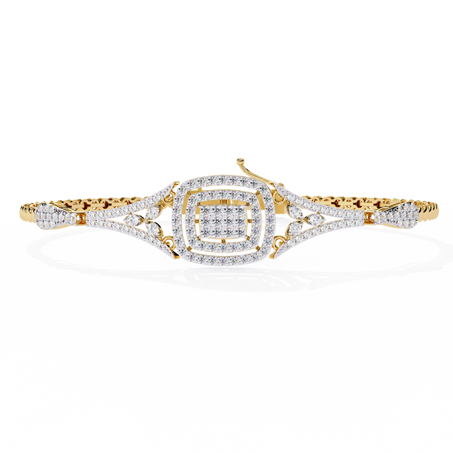 1.07 Ct Elegant Square Halo Lab Grown diamond Tennis Bracelet
