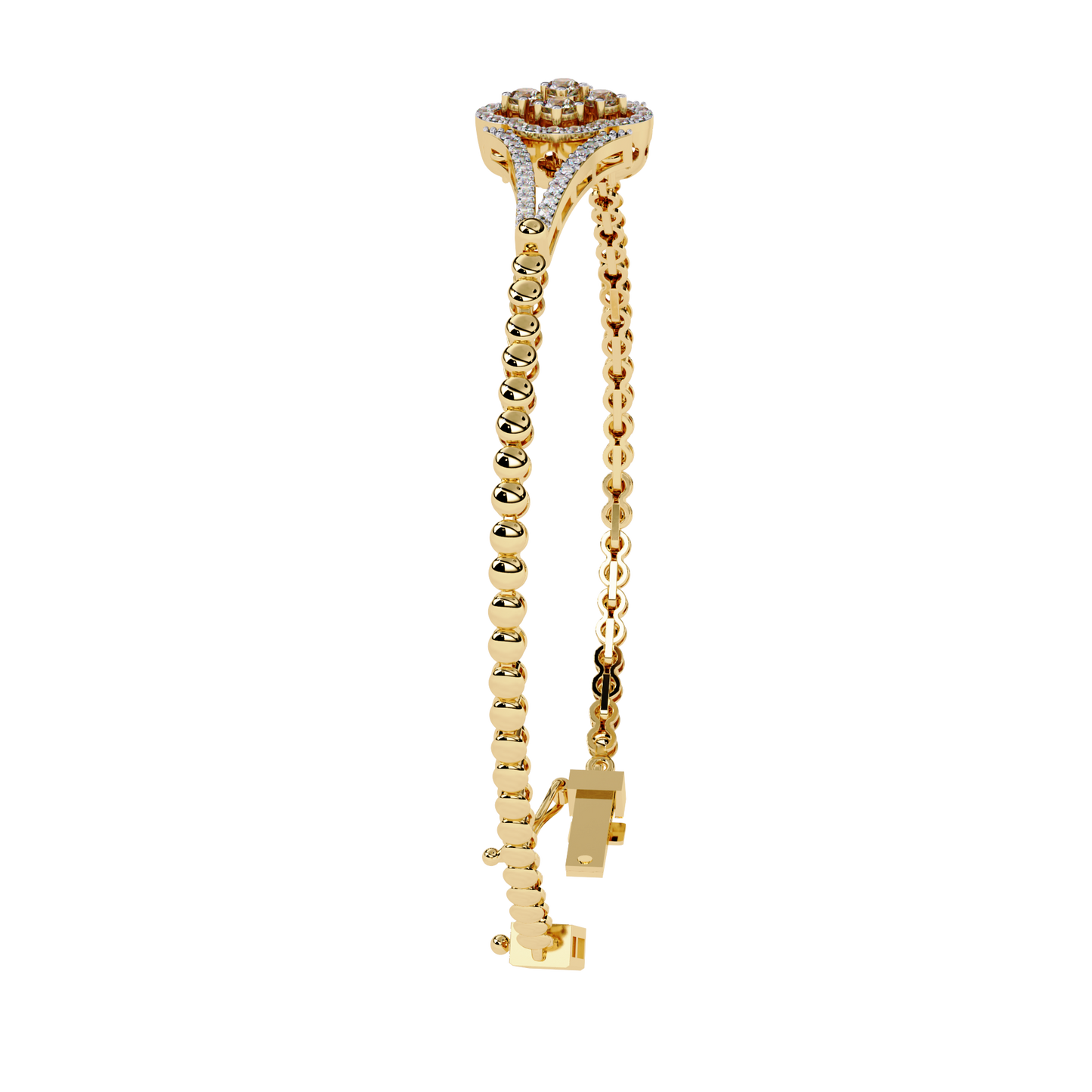 0.5ct Clover Round cut Lab Grown Diamond Bracelet