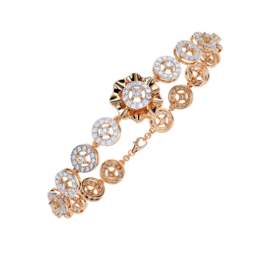 2.16 Ct Floral Lab Grown Diamond Link Bracelet