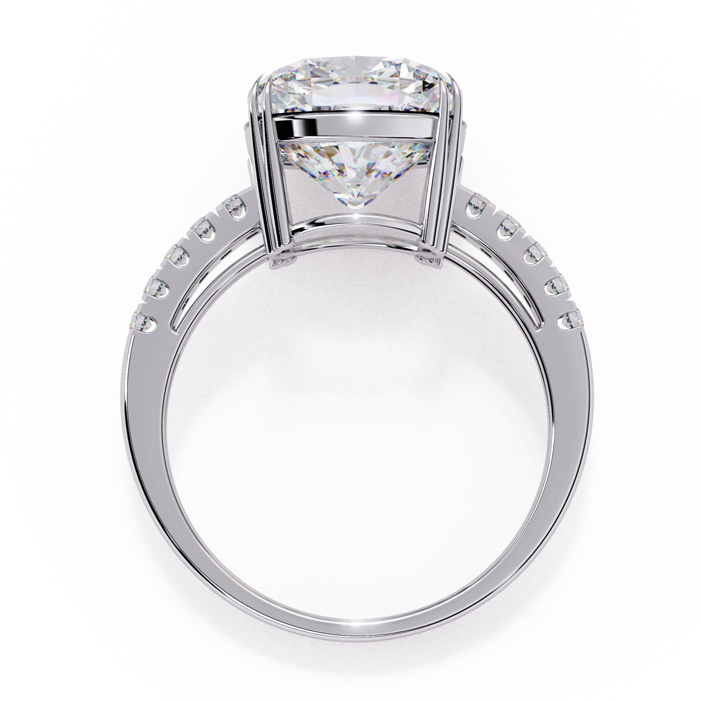 Cushion Cut Lab Diamond Engagement Ring , 5.23 CT Cushion Cut Lab Grown Diamond , 14k Gold Ring