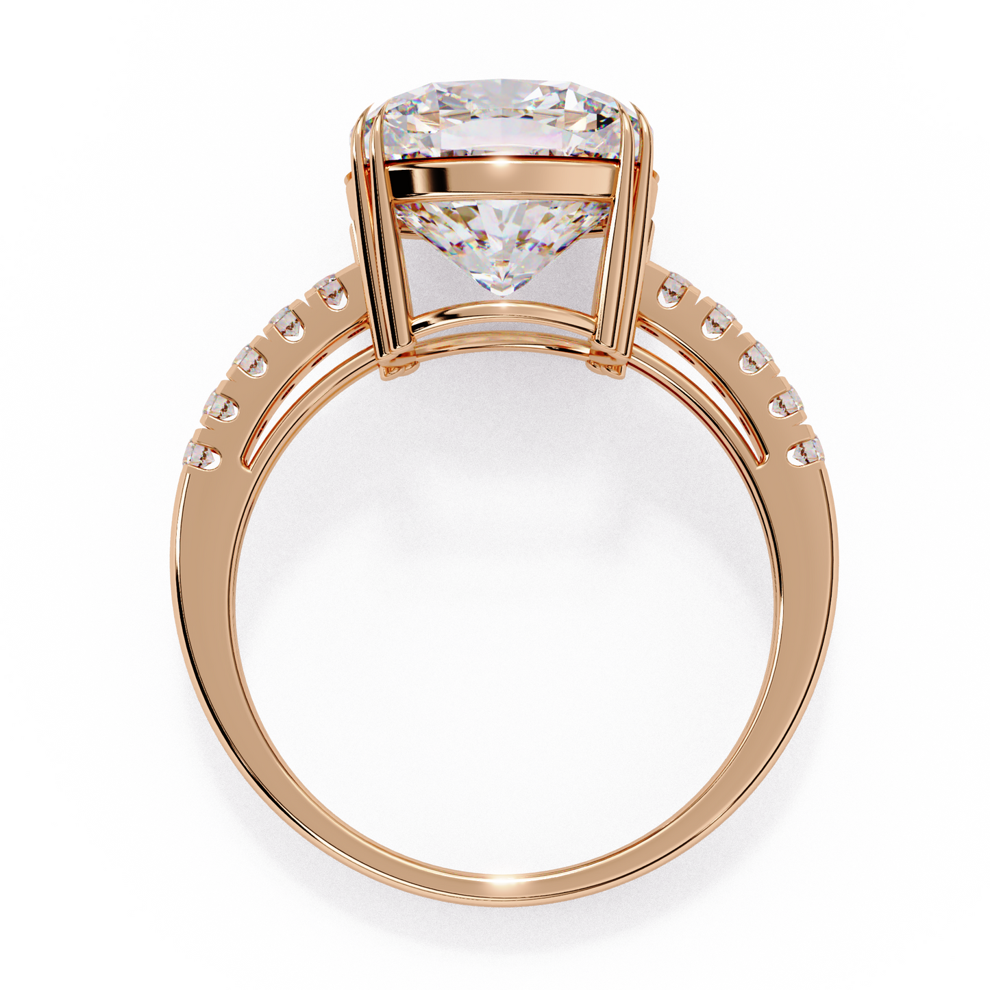 Cushion Cut Lab Diamond Engagement Ring , 5.23 CT Cushion Cut Lab Grown Diamond , 14k Gold Ring
