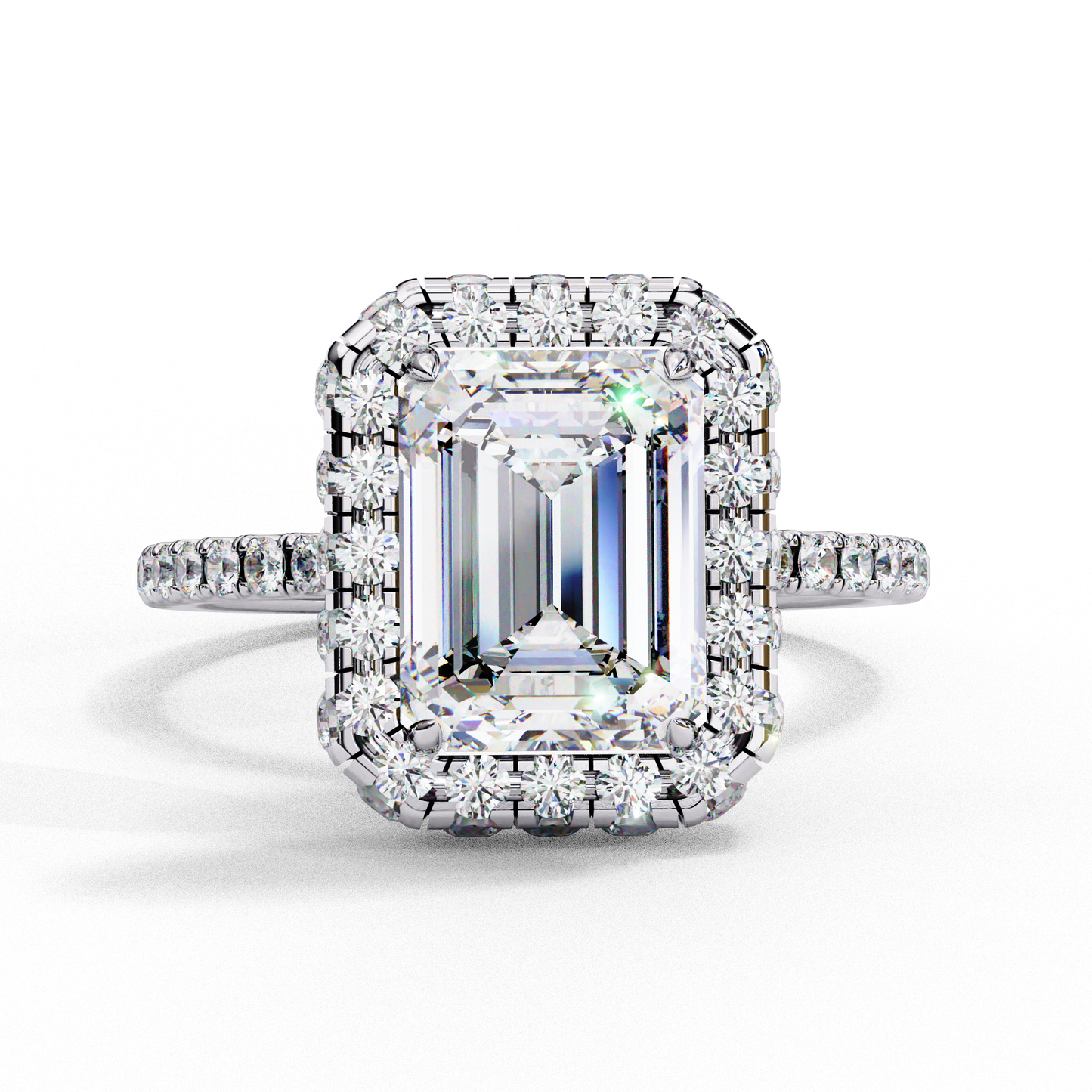 Emerald Cut Lab Diamond Ring with Rose Gold Band , 2.18 CT Emerald Cut Lab Grown Diamond Ring