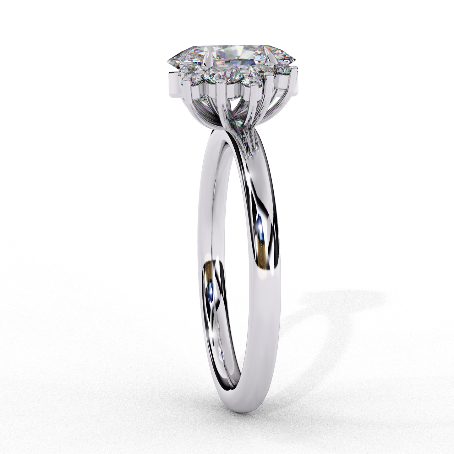 Vintage Art Deco 1.01 CT Oval Cut Engagement Ring, Oval Lab Grown Diamond Wedding Ring, Antique Oval Cluster Ring