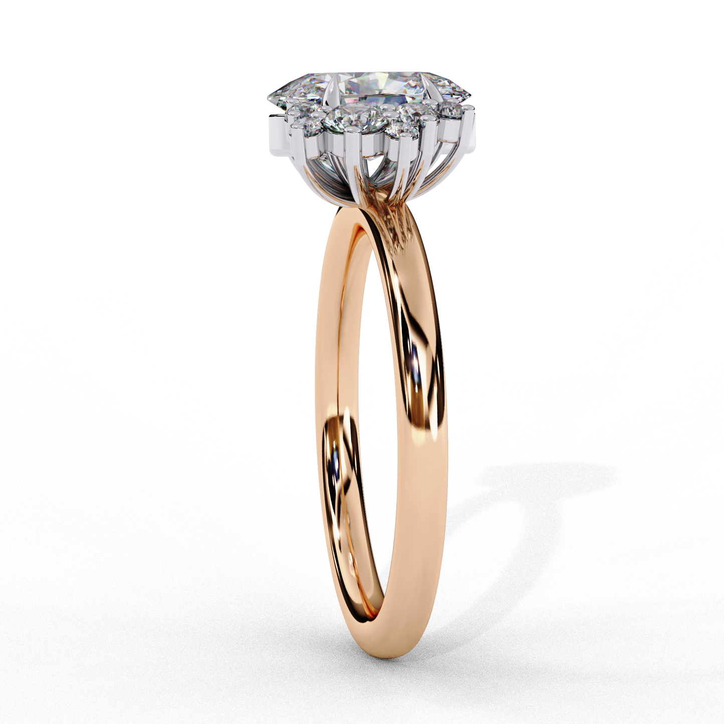 Vintage Art Deco 1.01 CT Oval Cut Engagement Ring, Oval Lab Grown Diamond Wedding Ring, Antique Oval Cluster Ring