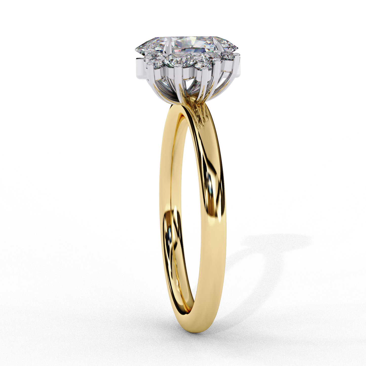 Vintage Art Deco 1.01 CT Oval Cut Engagement Ring, Oval Lab Grown Diamond Wedding Ring, Antique Oval Cluster Ring