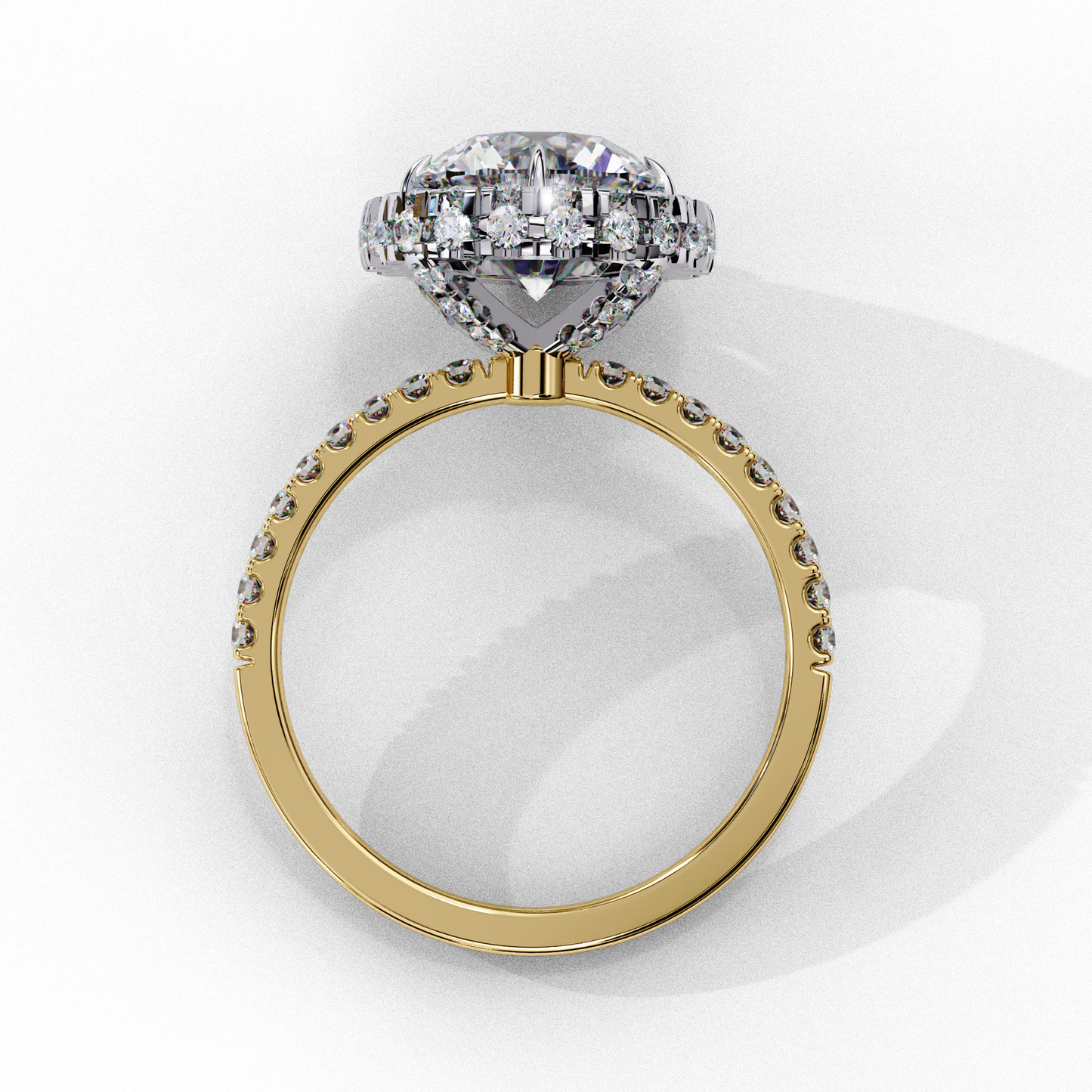 IGI Lab Grown Diamond Round Halo Engagement Ring, Pave Set Lab Grown Diamond Ring for Women, Diamond Substitute Engagement Ring