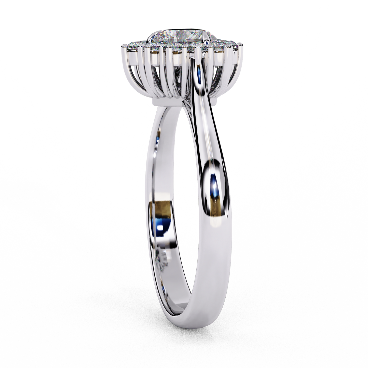 Elegant Pear-Shaped Lab-Grown Diamond Halo Ring, Brilliant Halo Ring with Lab-Grown Diamonds