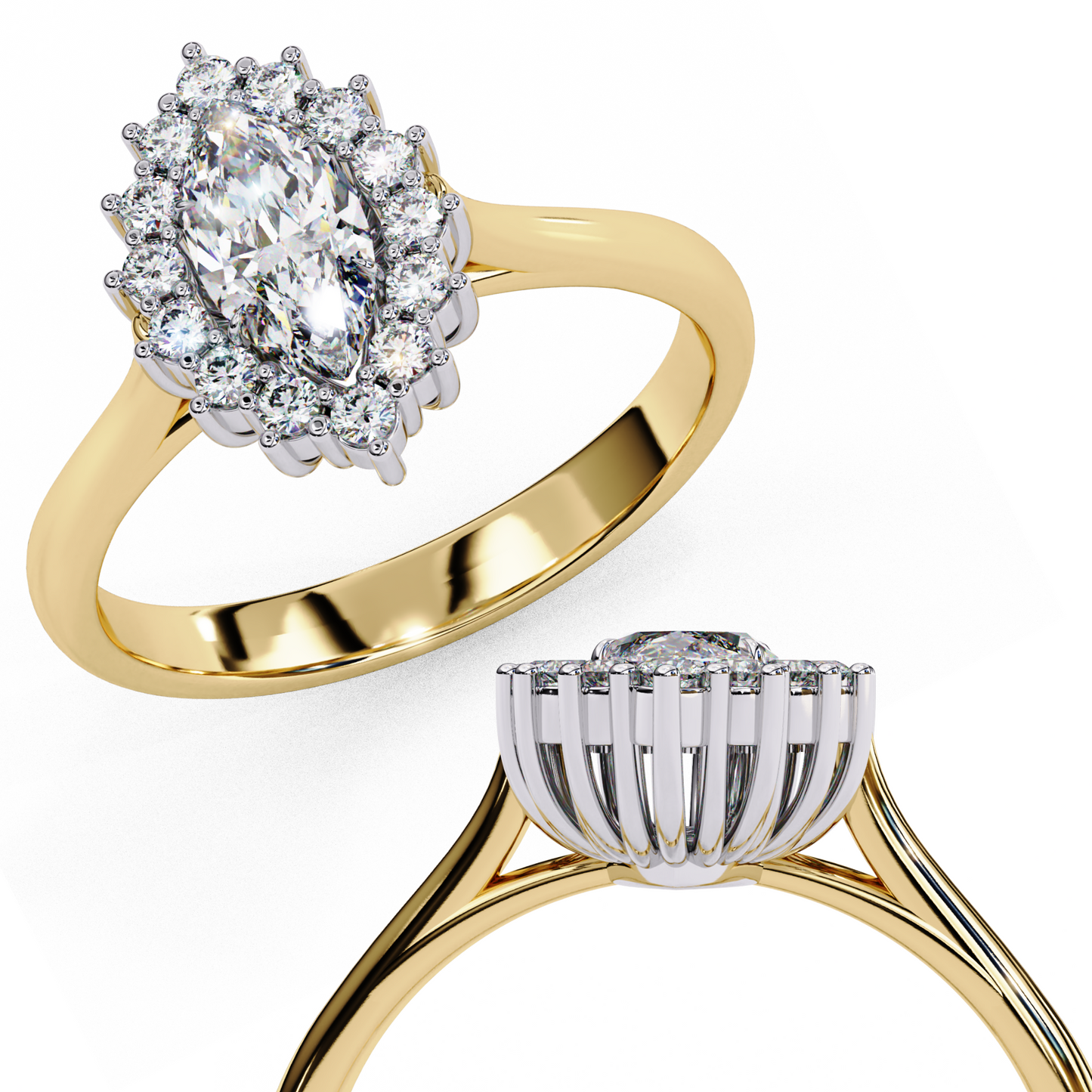 Timeless Oval Halo Lab-Grown Diamond Ring, 0.45 CT Oval Cut Lab Grown Diamond Ring