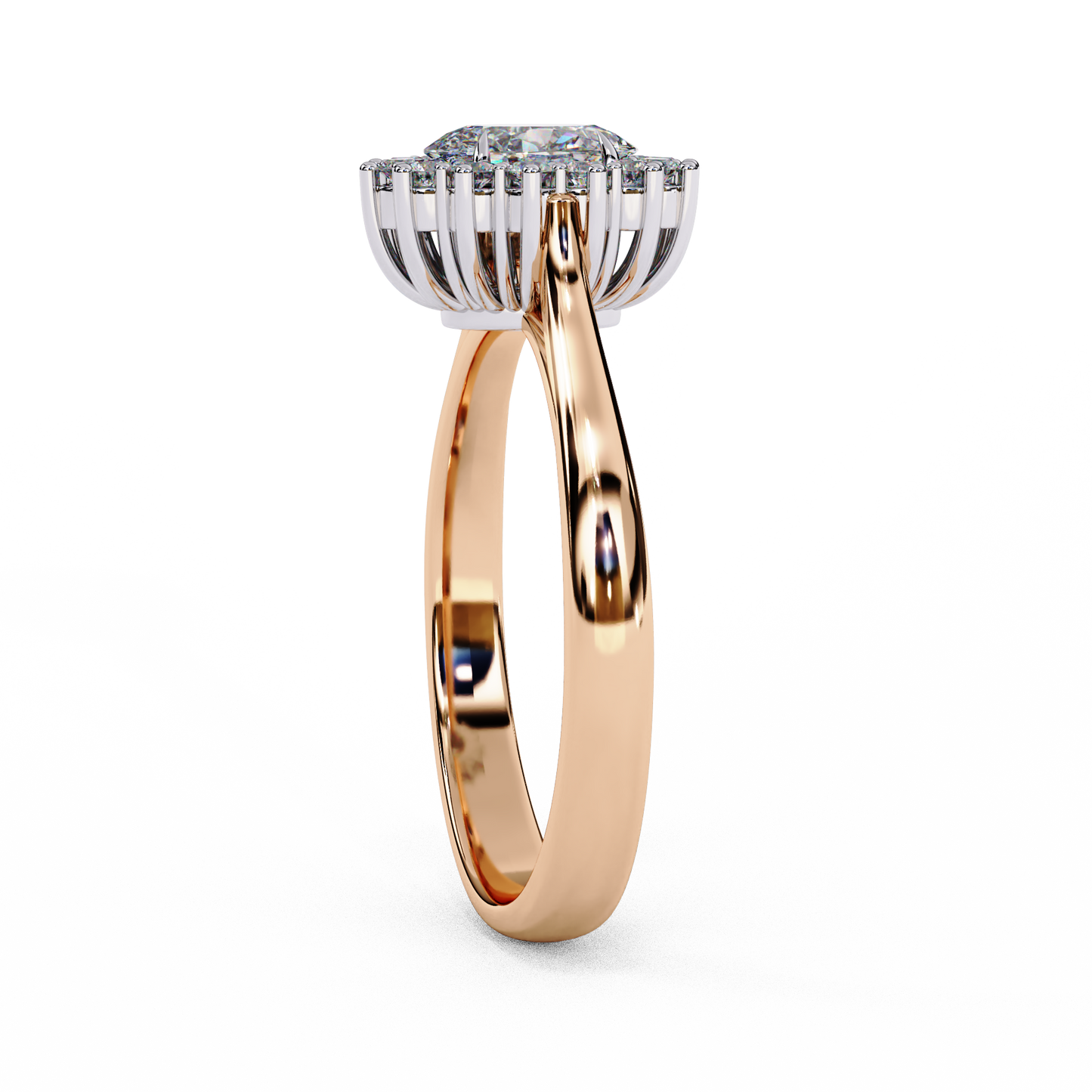 Timeless Oval Halo Lab-Grown Diamond Ring, 0.45 CT Oval Cut Lab Grown Diamond Ring