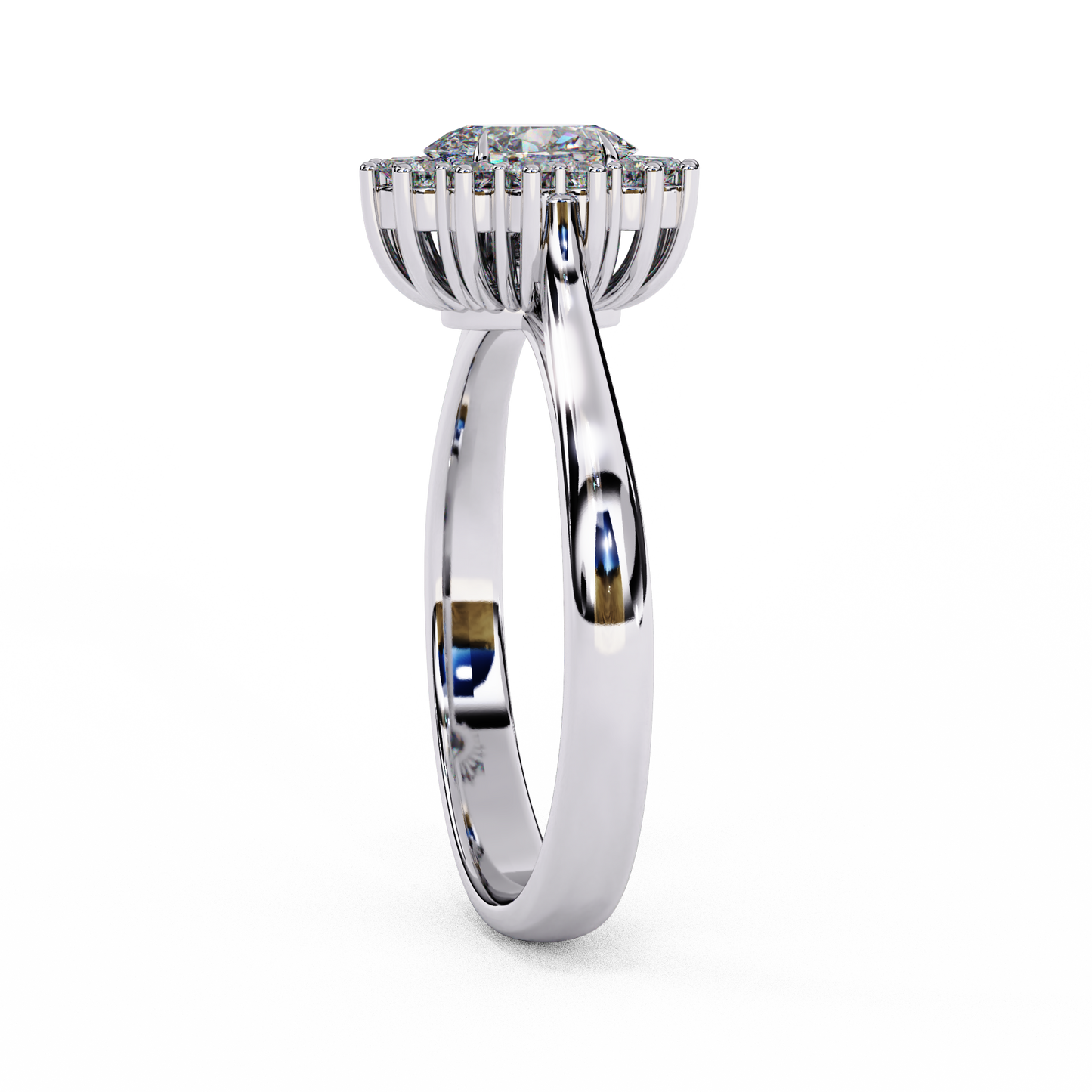 Timeless Oval Halo Lab-Grown Diamond Ring, 0.45 CT Oval Cut Lab Grown Diamond Ring