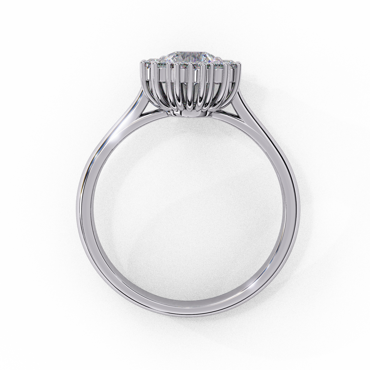 Timeless Oval Halo Lab-Grown Diamond Ring, 0.45 CT Oval Cut Lab Grown Diamond Ring
