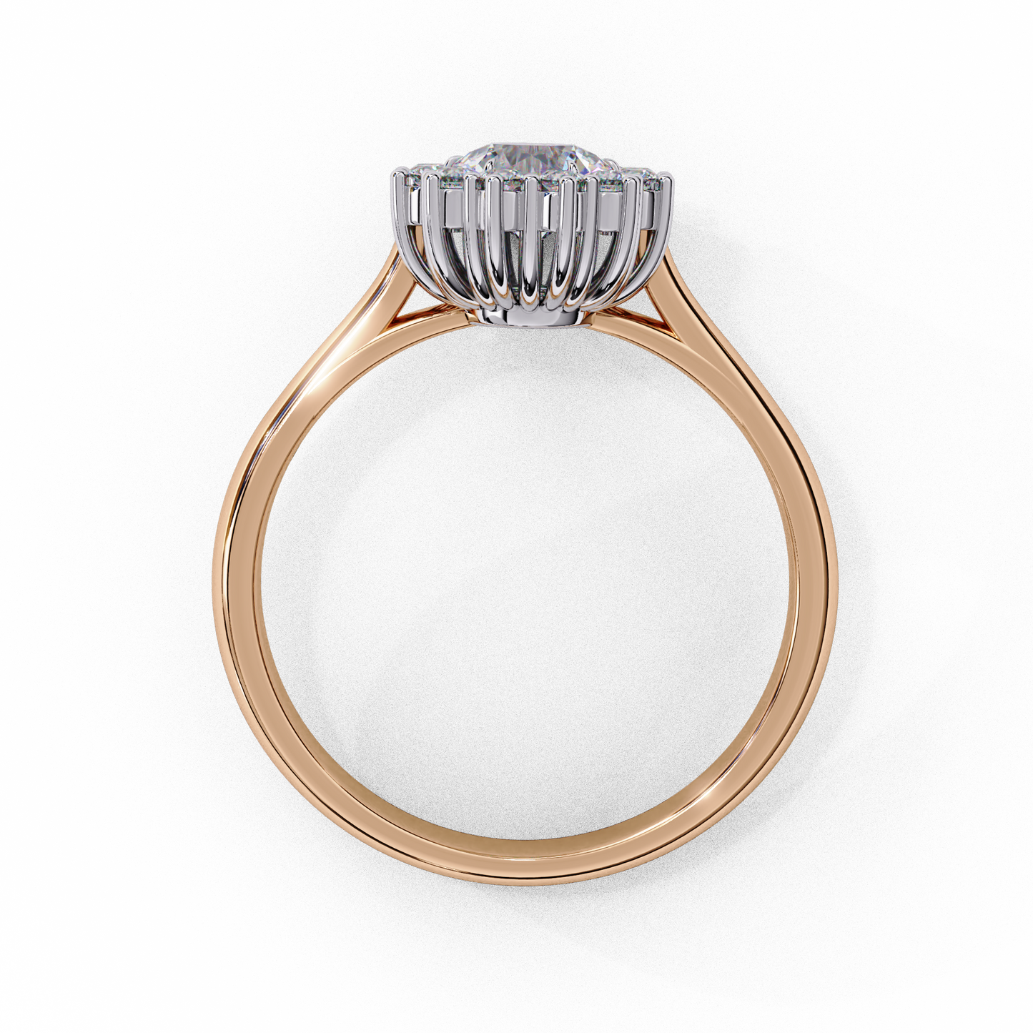 Timeless Oval Halo Lab-Grown Diamond Ring, 0.45 CT Oval Cut Lab Grown Diamond Ring
