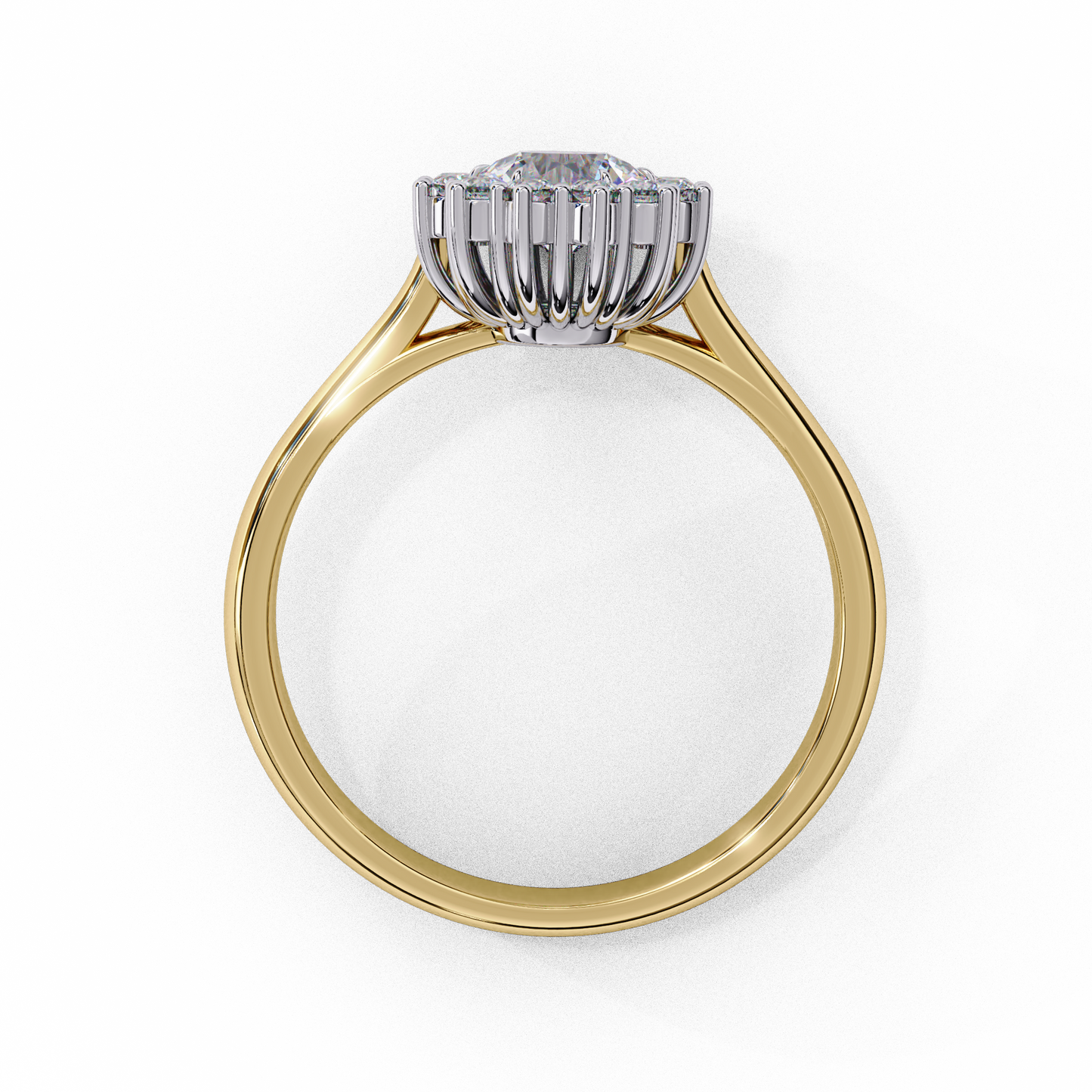 Timeless Oval Halo Lab-Grown Diamond Ring, 0.45 CT Oval Cut Lab Grown Diamond Ring