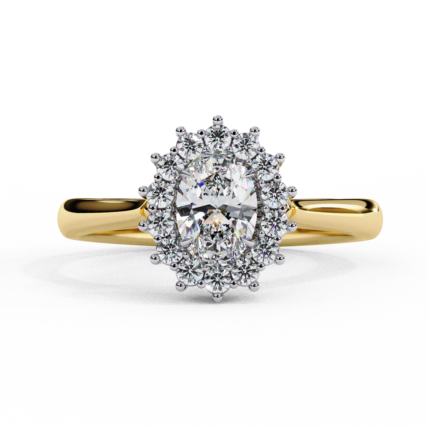Timeless Oval Halo Lab-Grown Diamond Ring, 0.45 CT Oval Cut Lab Grown Diamond Ring