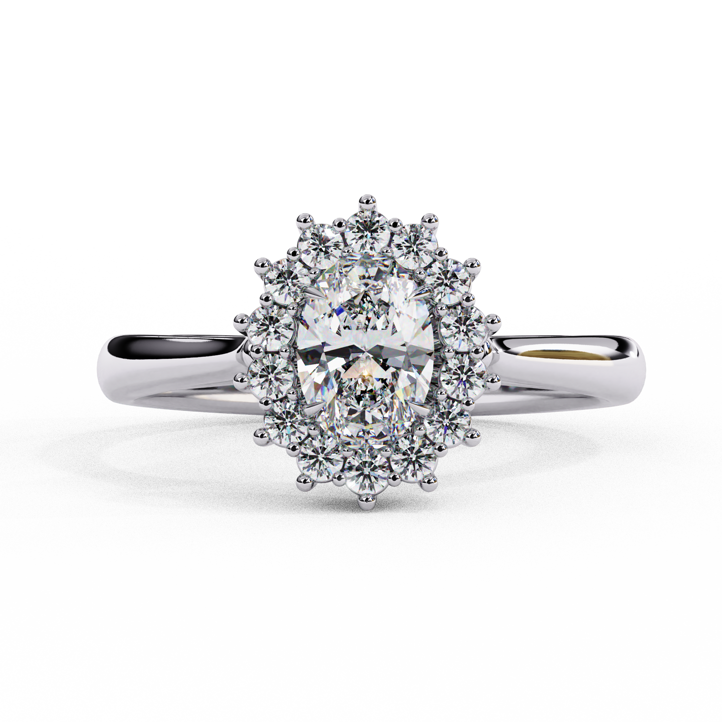 Timeless Oval Halo Lab-Grown Diamond Ring, 0.45 CT Oval Cut Lab Grown Diamond Ring