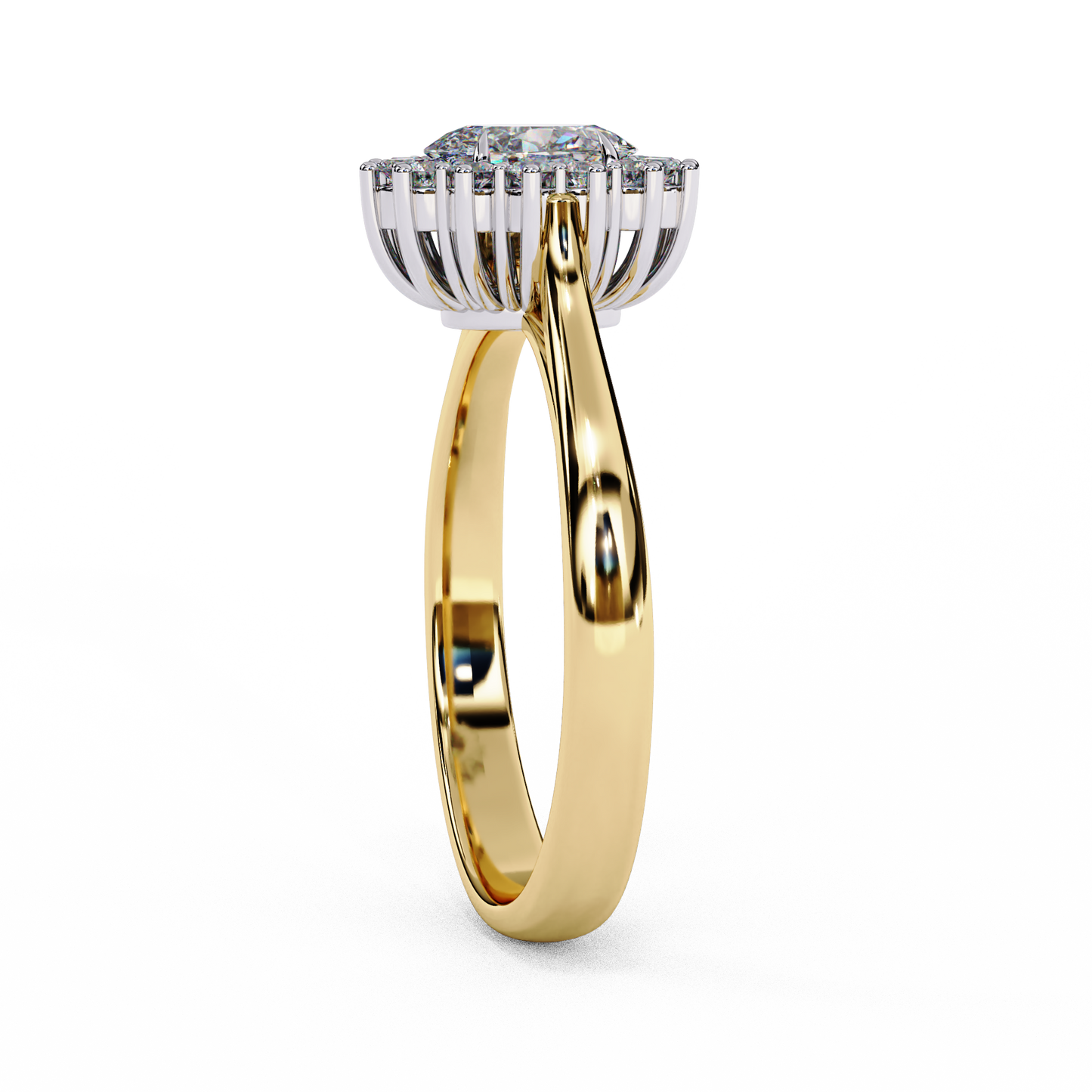 Timeless Oval Halo Lab-Grown Diamond Ring, 0.45 CT Oval Cut Lab Grown Diamond Ring