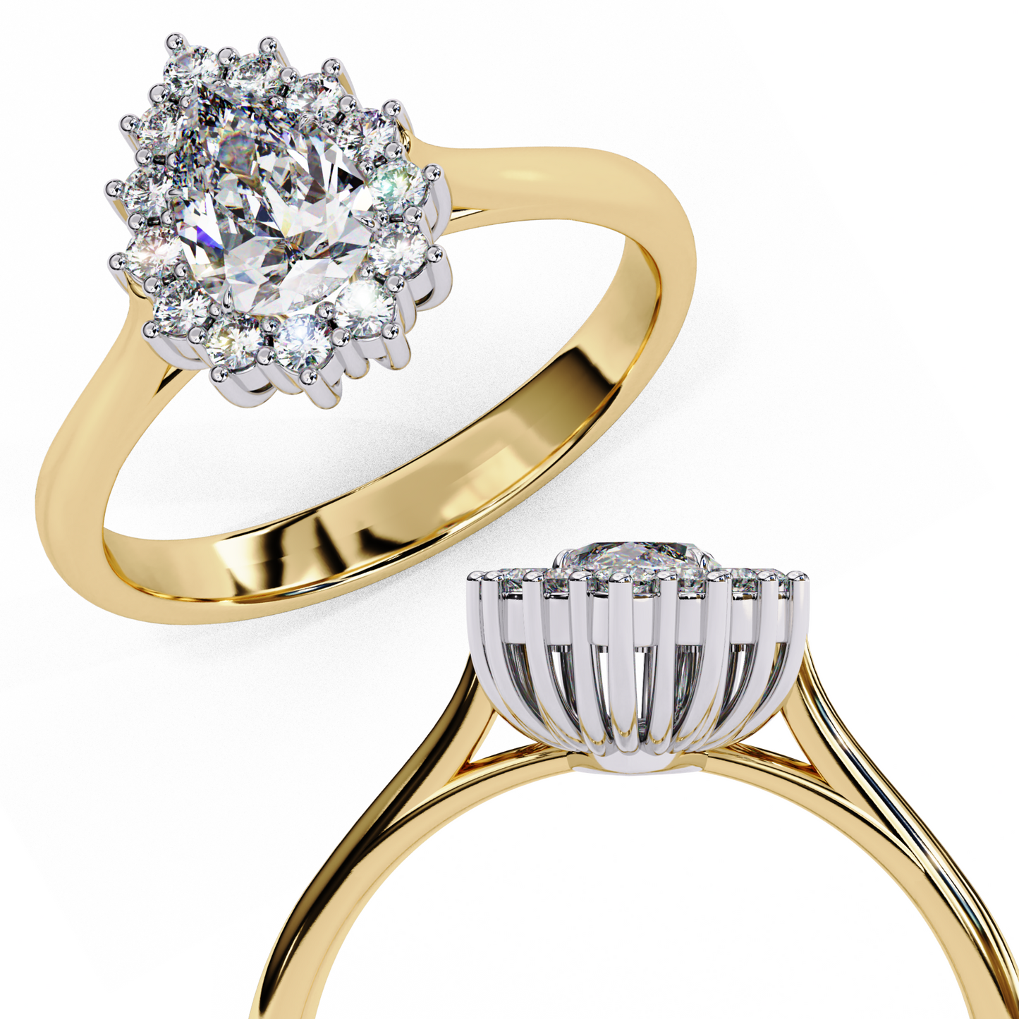 Lustre Éclat Pear Shape Solitaire Ring, 0.35 CT Pear Cut Diamond Ring