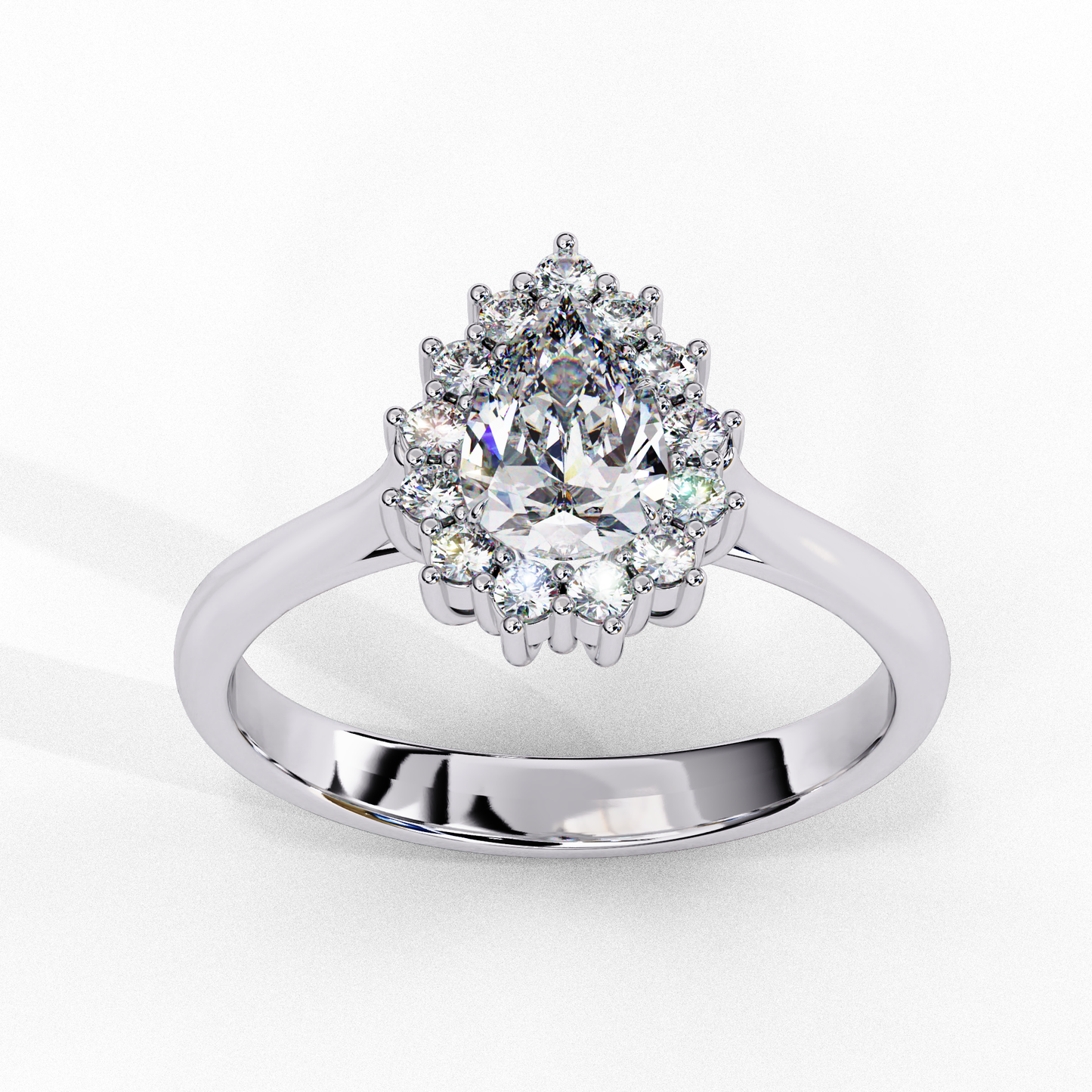 Lustre Éclat Pear Shape Solitaire Ring, 0.35 CT Pear Cut Diamond Ring