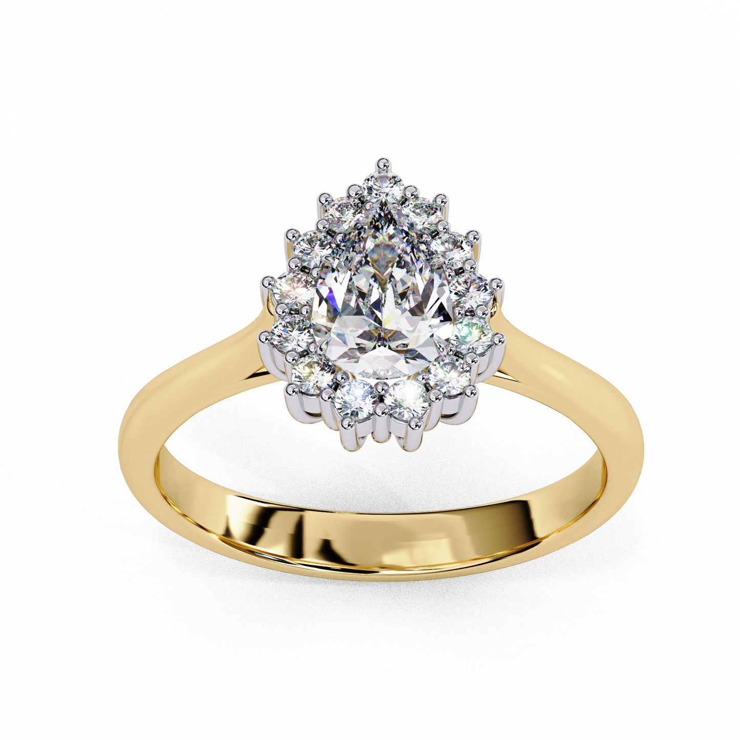 Lustre Éclat Pear Shape Solitaire Ring, 0.35 CT Pear Cut Diamond Ring