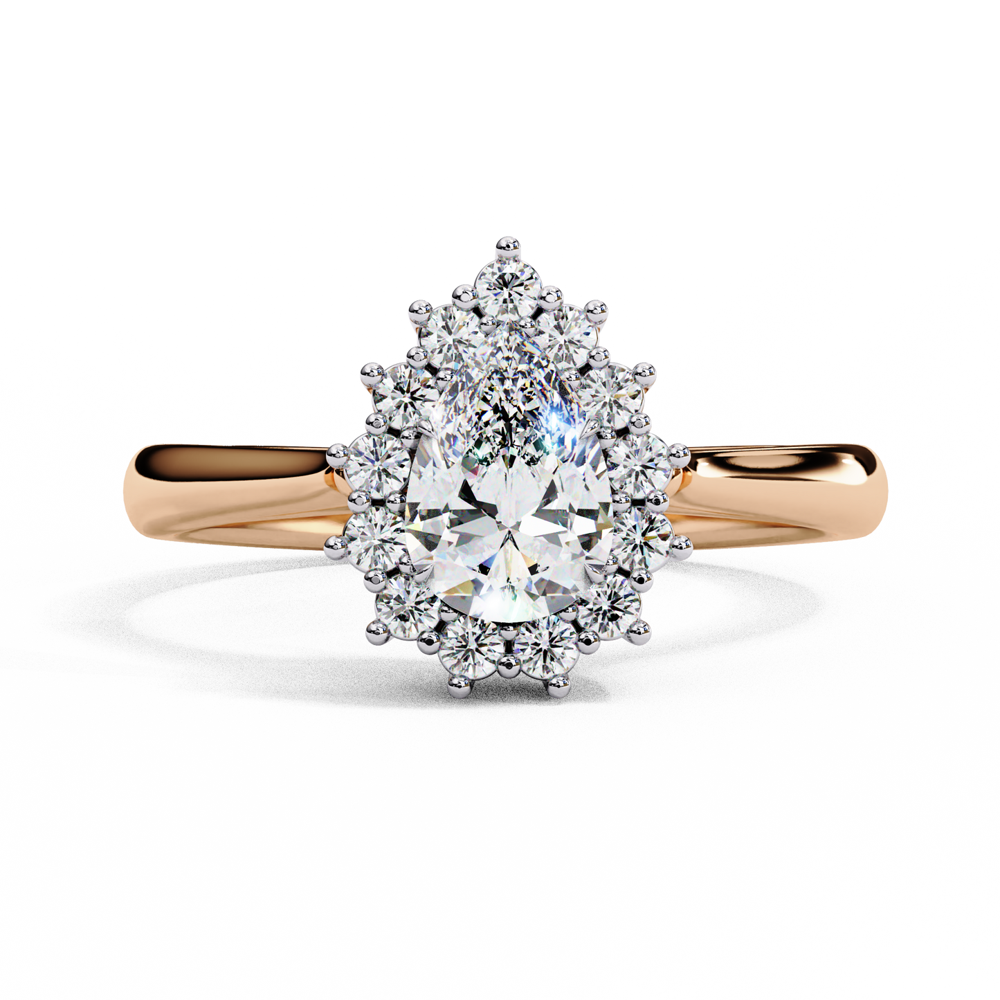 Lustre Éclat Pear Shape Solitaire Ring, 0.35 CT Pear Cut Diamond Ring