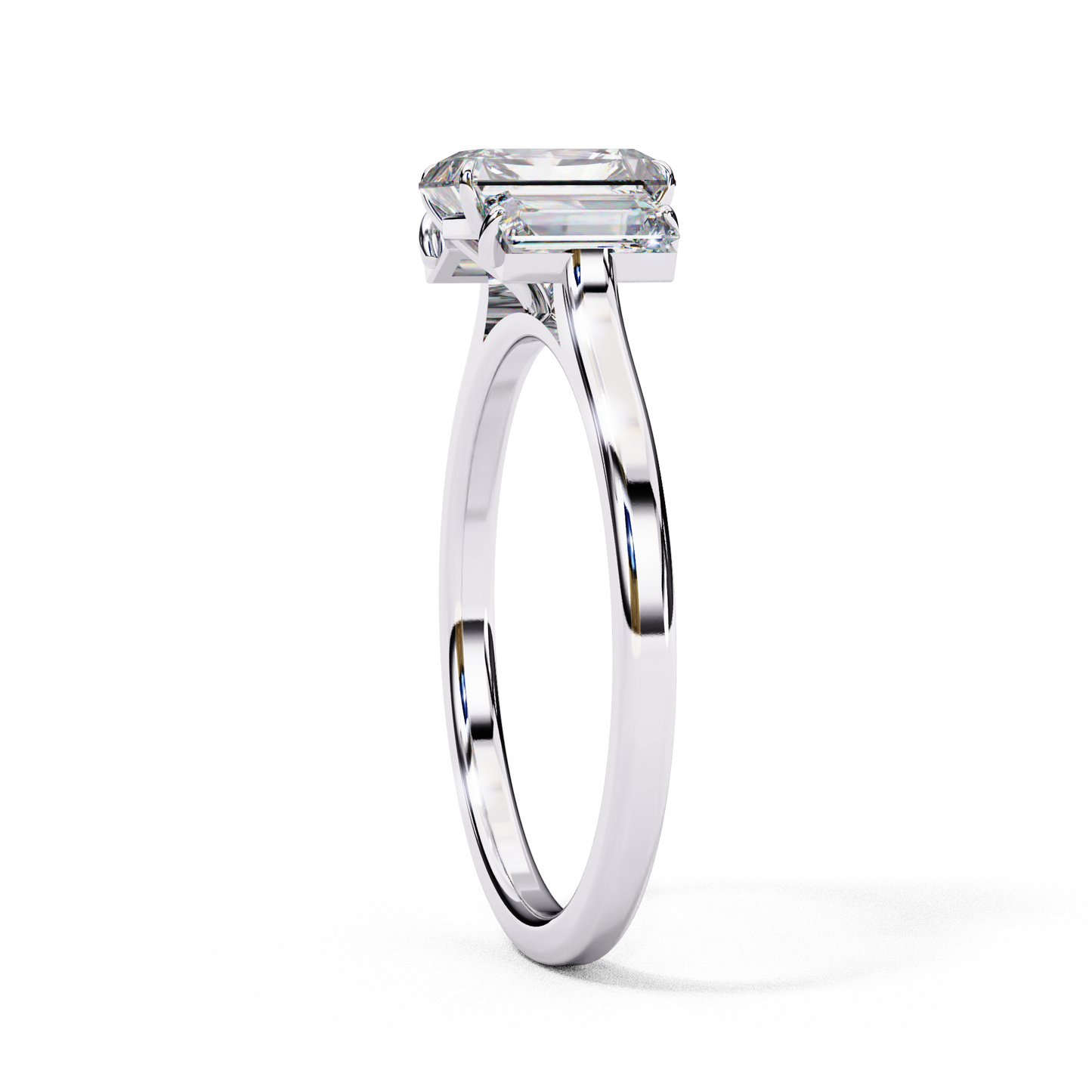 Imperial Seraph Emerald Cut Trilogy Ring, 1.02 CT Emerald Cut Lab Grown Diamond Ring