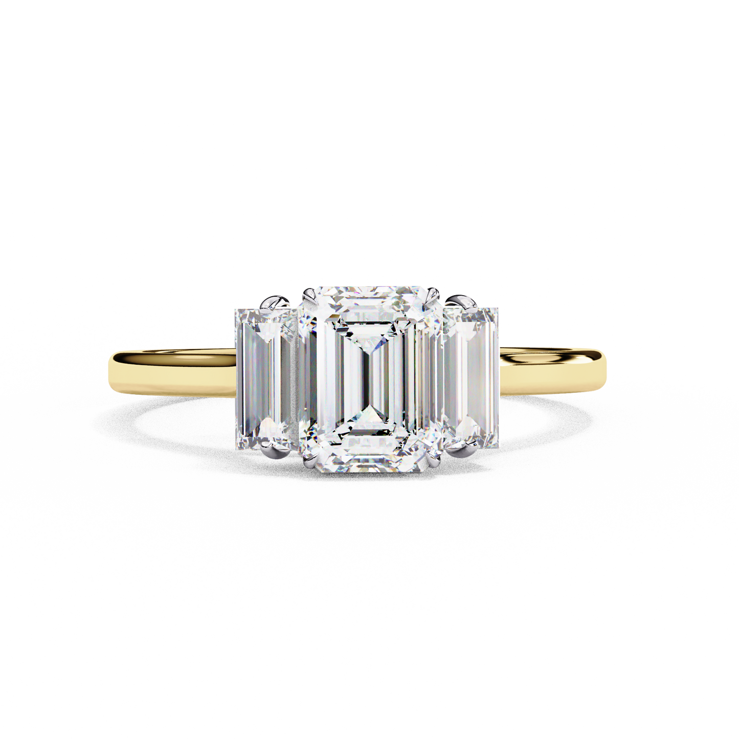 Imperial Seraph Emerald Cut Trilogy Ring, 1.02 CT Emerald Cut Lab Grown Diamond Ring