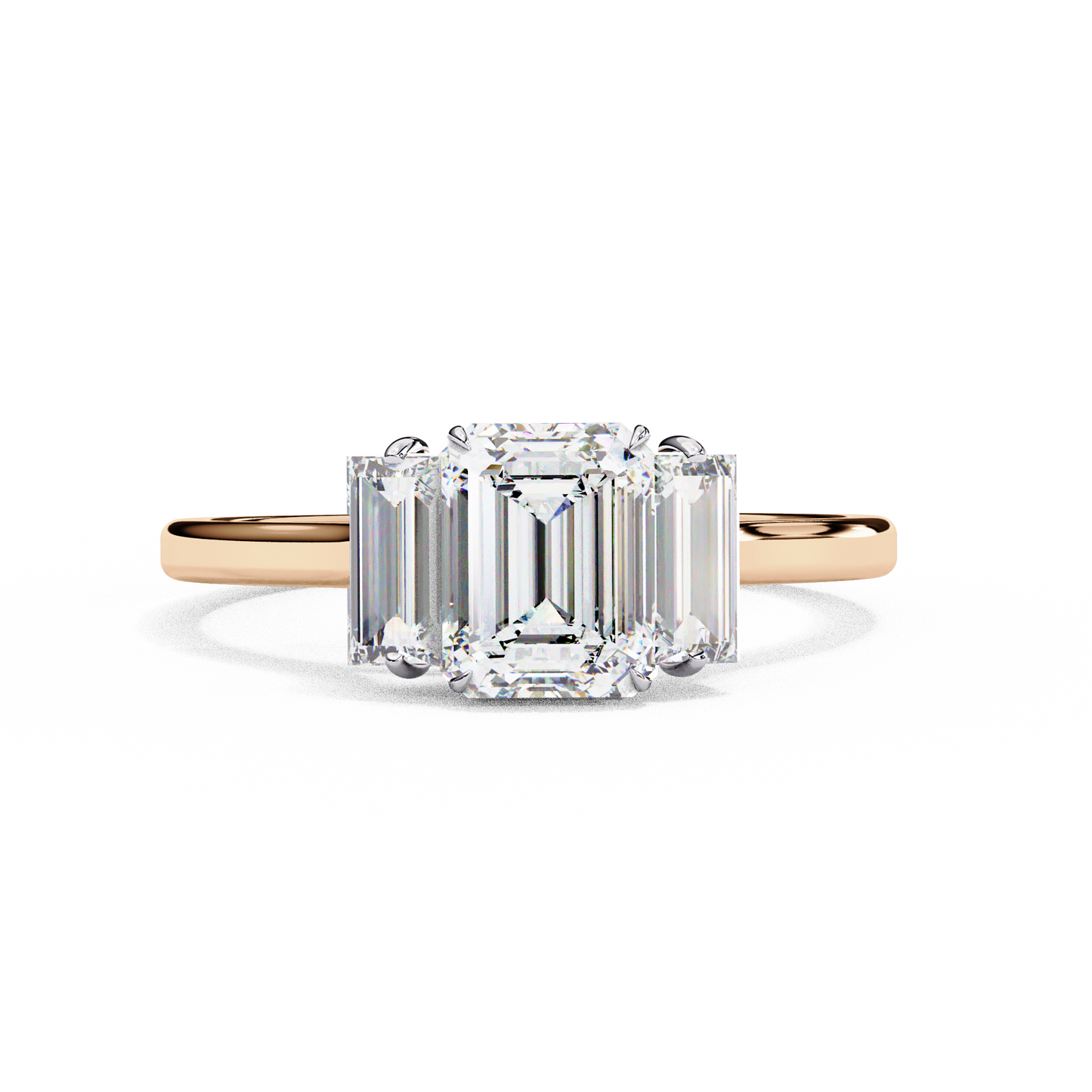 Imperial Seraph Emerald Cut Trilogy Ring, 1.02 CT Emerald Cut Lab Grown Diamond Ring