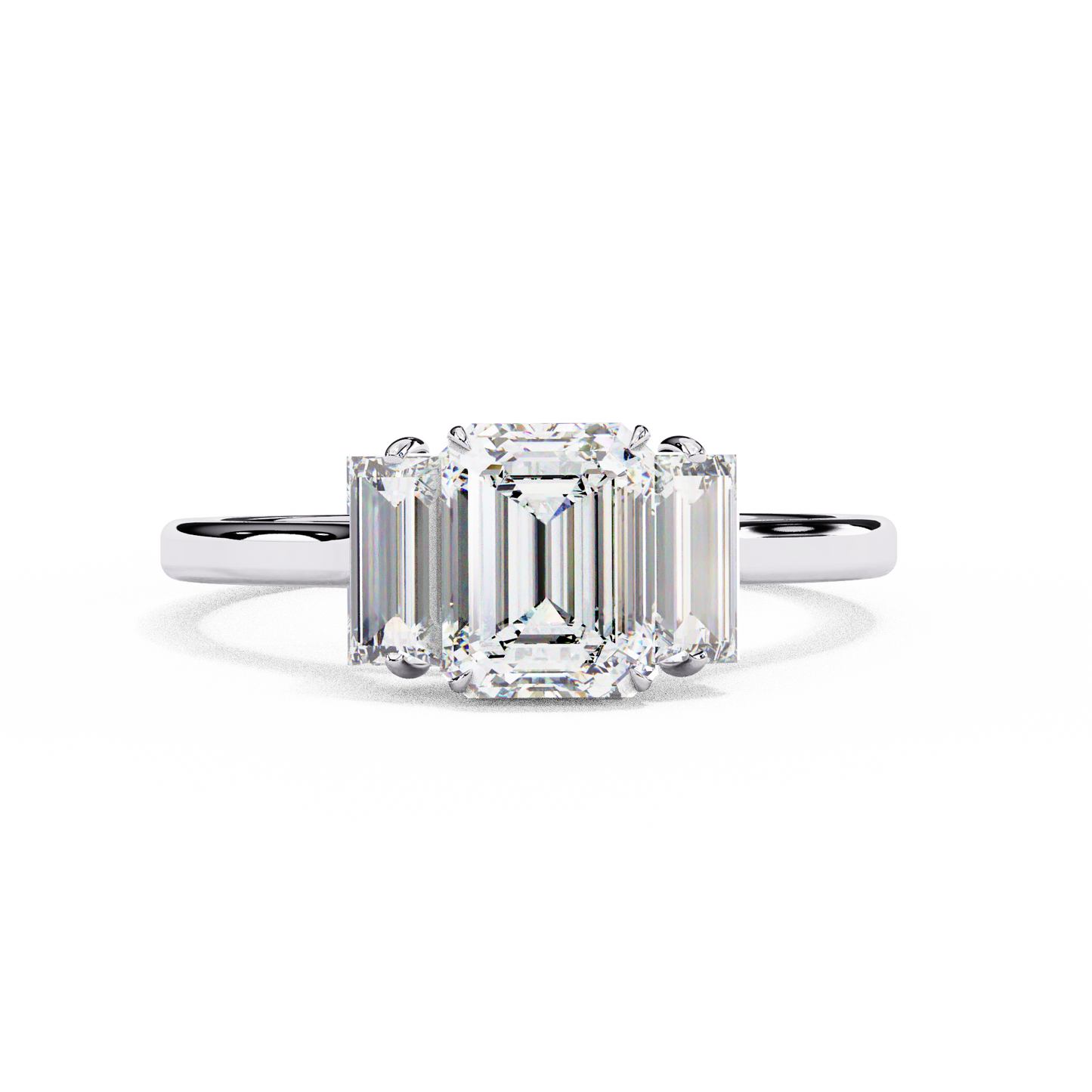 Imperial Seraph Emerald Cut Trilogy Ring, 1.02 CT Emerald Cut Lab Grown Diamond Ring