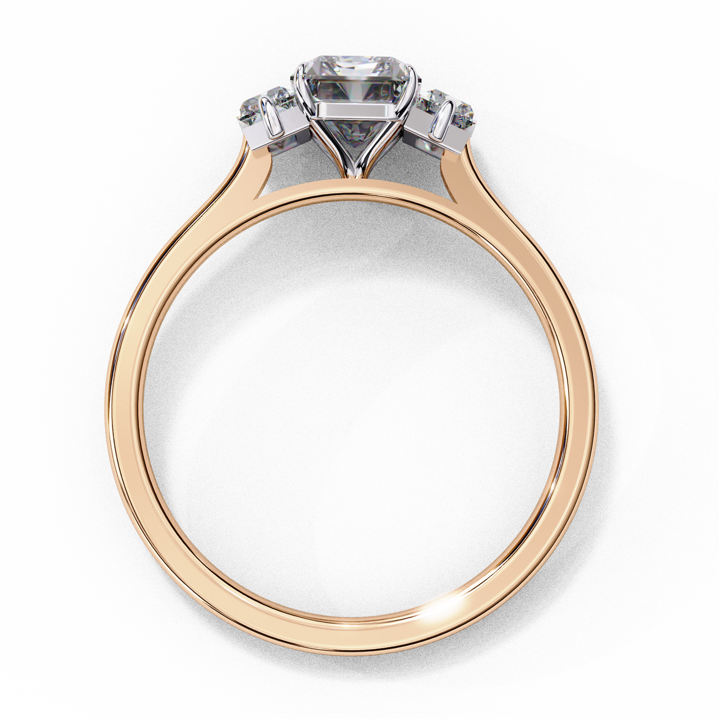 Imperial Seraph Emerald Cut Trilogy Ring, 1.02 CT Emerald Cut Lab Grown Diamond Ring