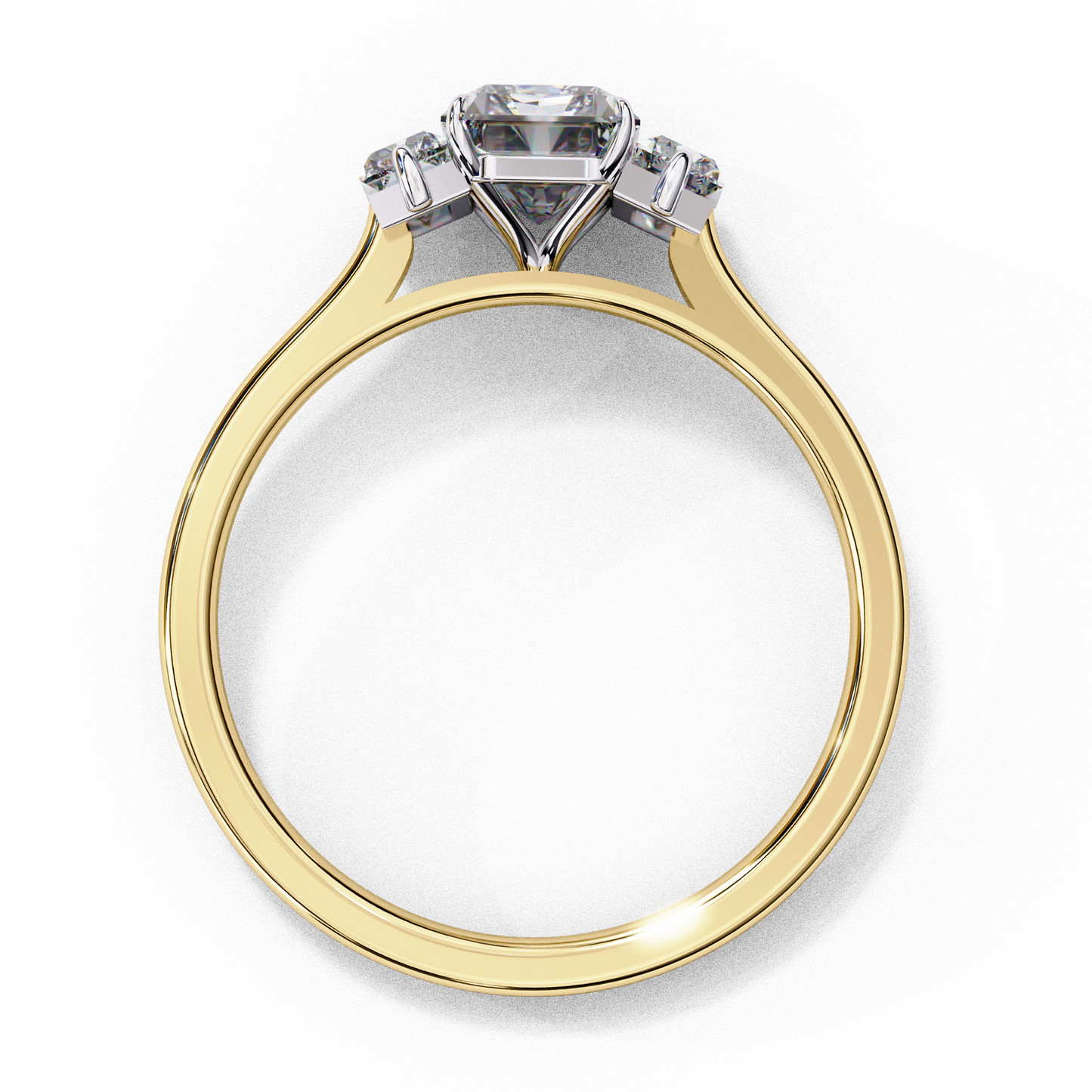 Imperial Seraph Emerald Cut Trilogy Ring, 1.02 CT Emerald Cut Lab Grown Diamond Ring
