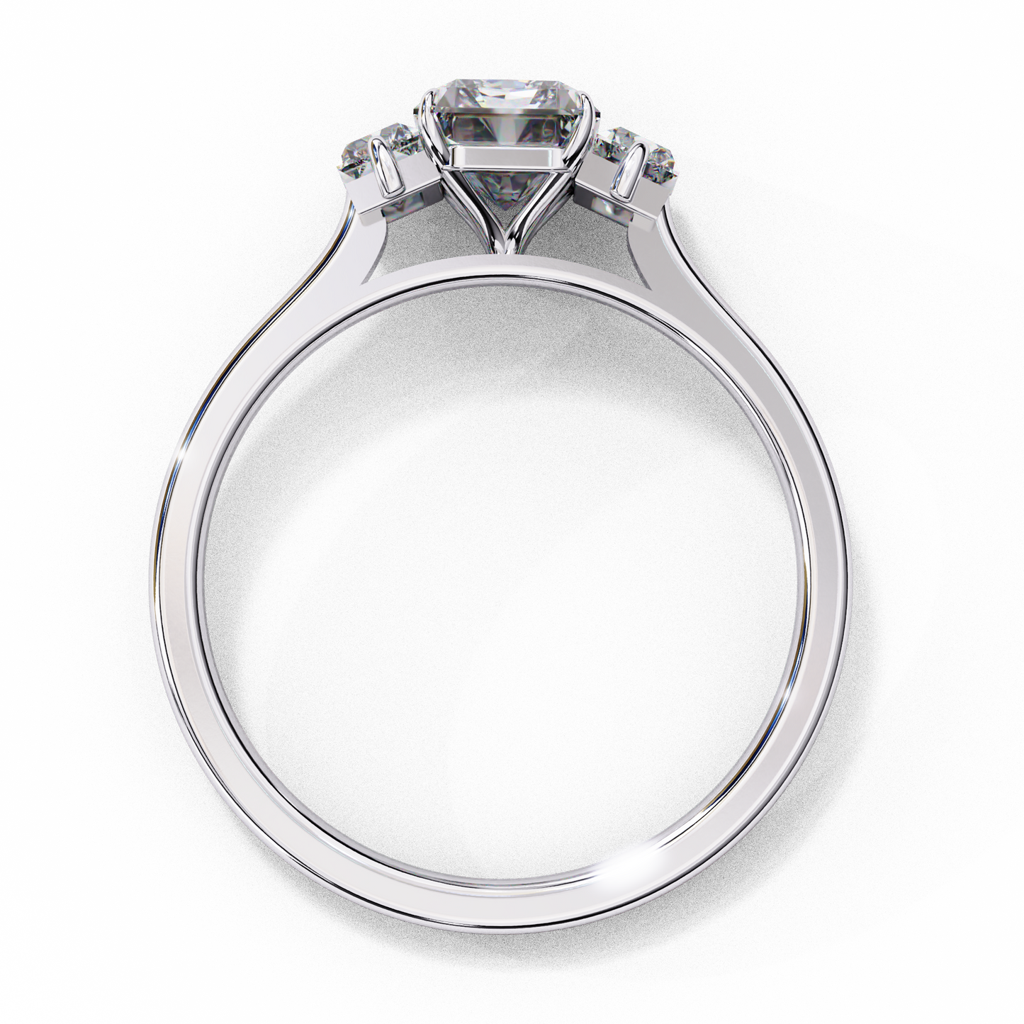 Imperial Seraph Emerald Cut Trilogy Ring, 1.02 CT Emerald Cut Lab Grown Diamond Ring