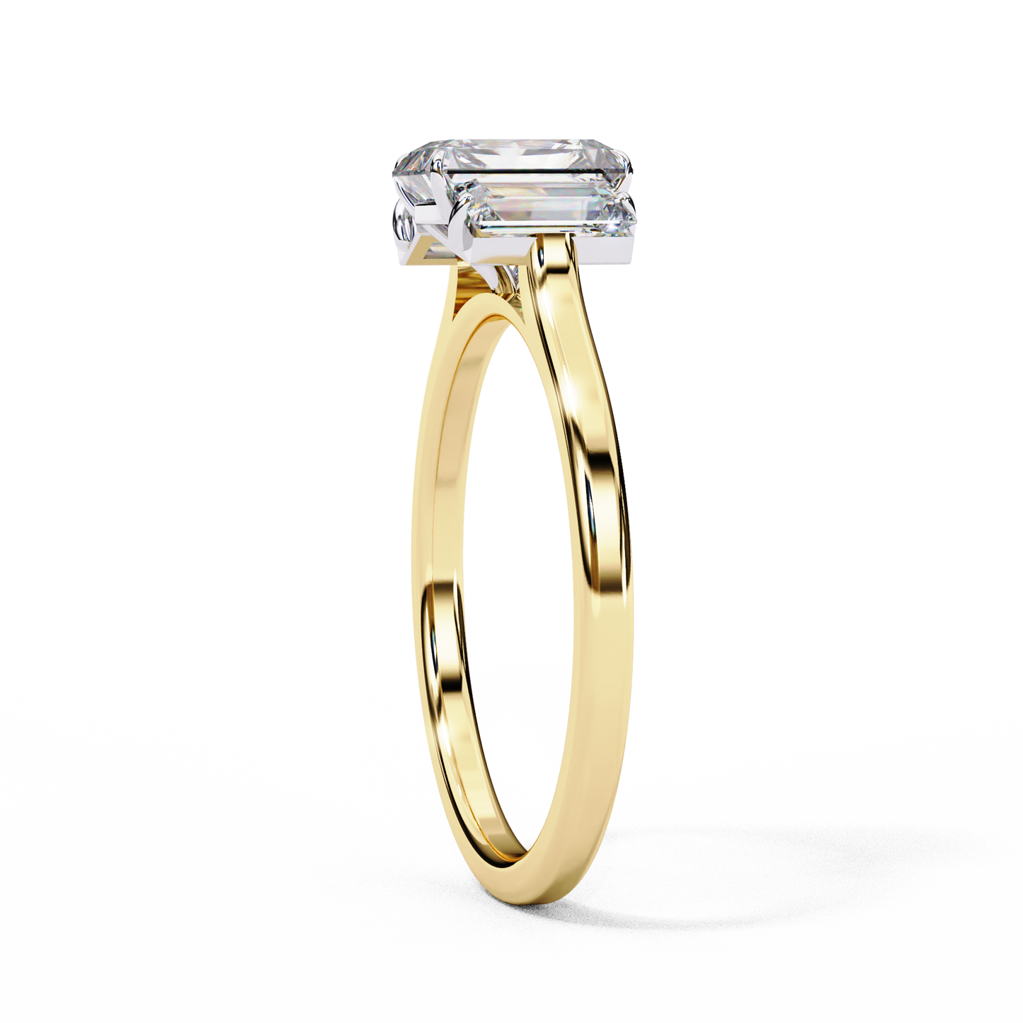 Imperial Seraph Emerald Cut Trilogy Ring, 1.02 CT Emerald Cut Lab Grown Diamond Ring