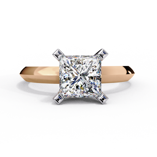 Princess Cut Lab-Grown Diamond Solitaire Ring in Rose Gold, 1.72 CT Princess Cut Lab Diamond