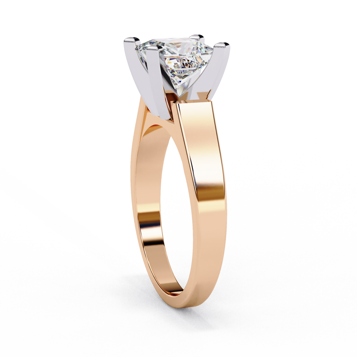 Bold Princess Cut Lab-Grown Diamond Ring in Rose Gold, 1.72 CT Princess Cut Lab Grown Diamond Engagement Ring
