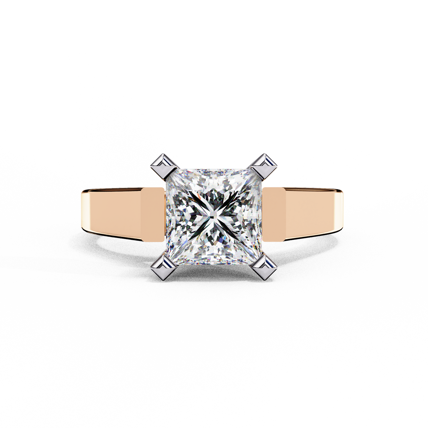 Bold Princess Cut Lab-Grown Diamond Ring in Rose Gold, 1.72 CT Princess Cut Lab Grown Diamond Engagement Ring