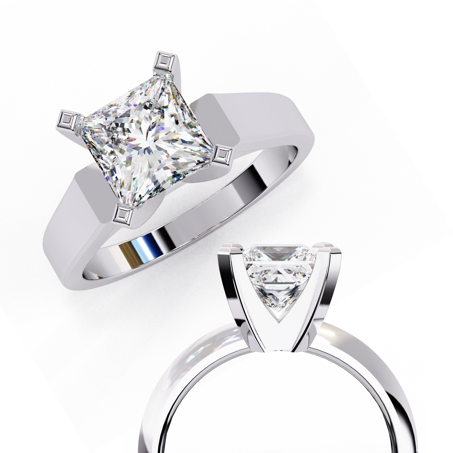 Bold Princess Cut Lab-Grown Diamond Ring in Rose Gold, 1.72 CT Princess Cut Lab Grown Diamond Engagement Ring